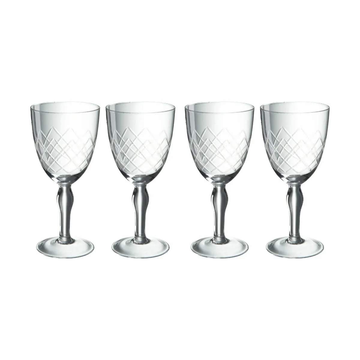 J-Line  Engraved Vinglas - 4 stk.