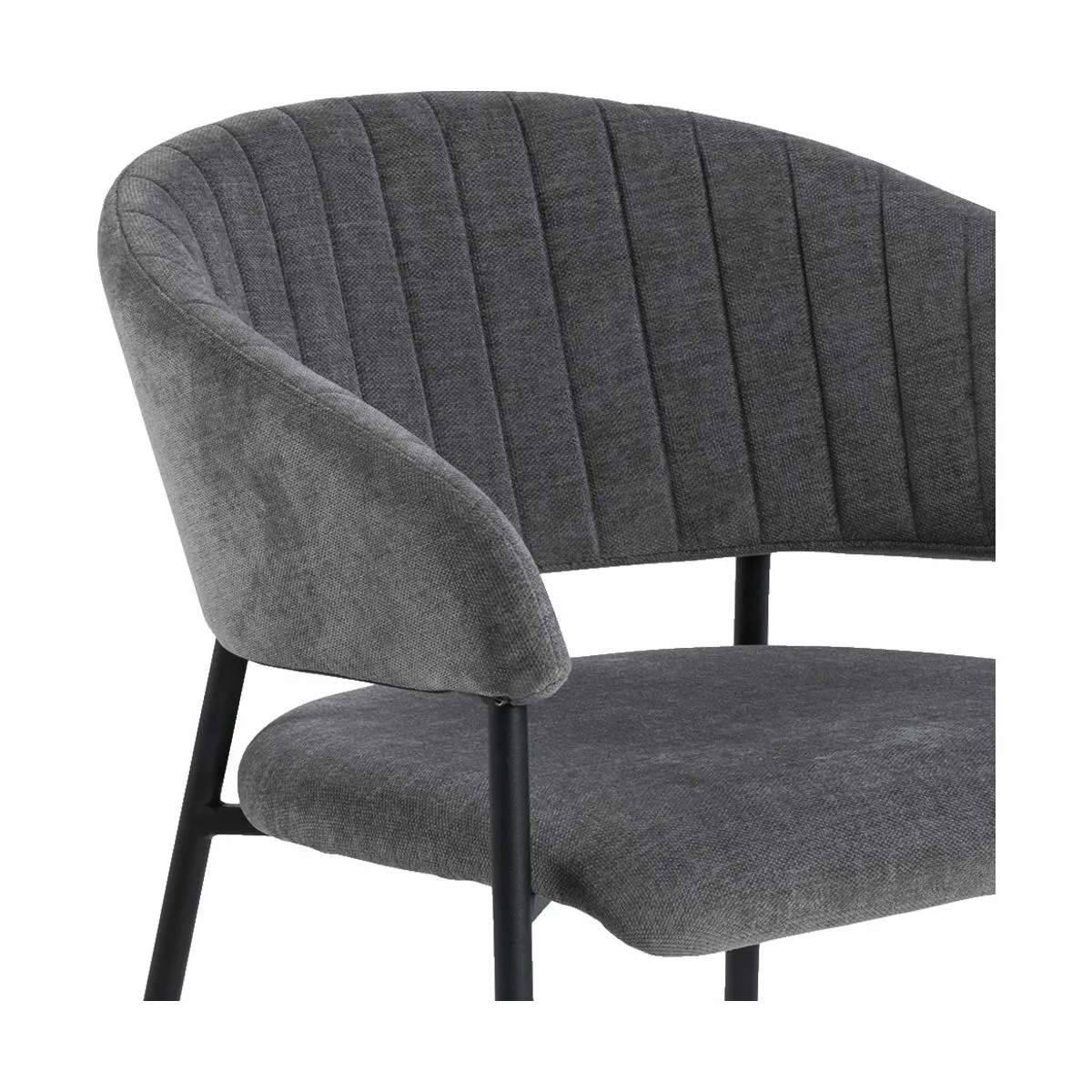 CASA Living Spisebordsstole Ann Spisebordsstol - 2 stk. i mørkegrå/sort, 2