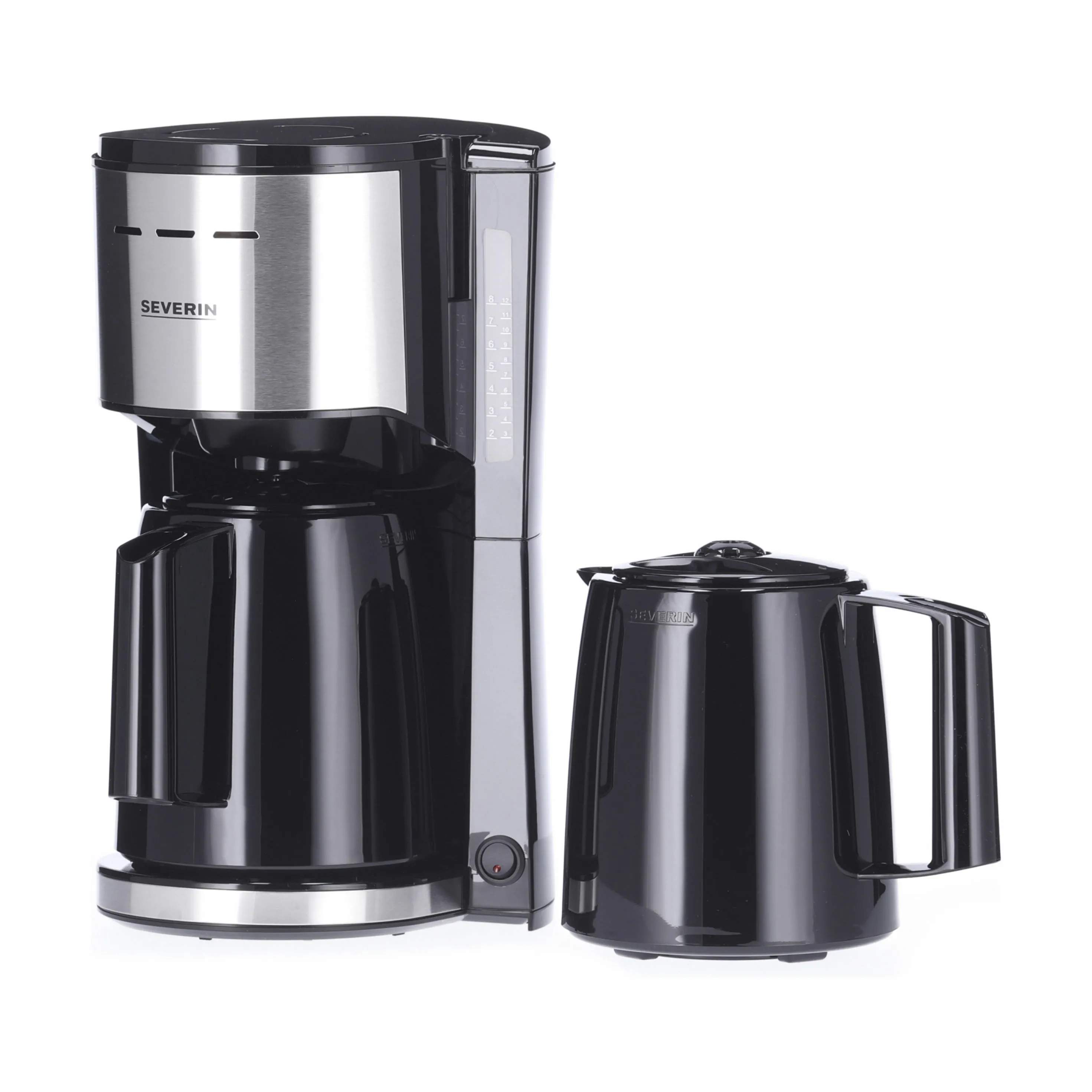 Severin - Kaffemaskine m. to kander - 1000 watt - kopper - Sort/stål | Imerco