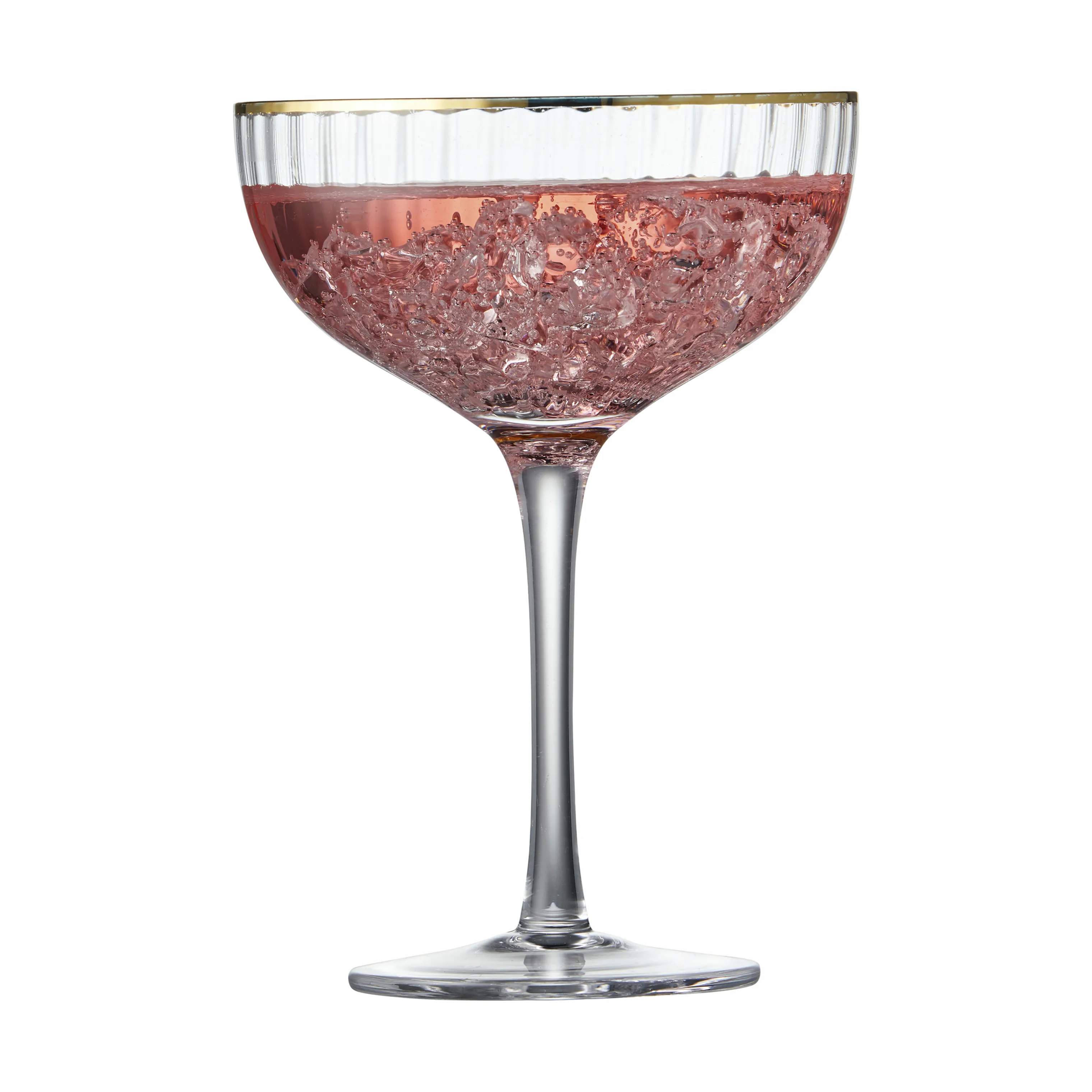 Lyngby Glas Cocktailglas Palermo Cocktailglas - 4 stk. i klar/guldfarvet, 3