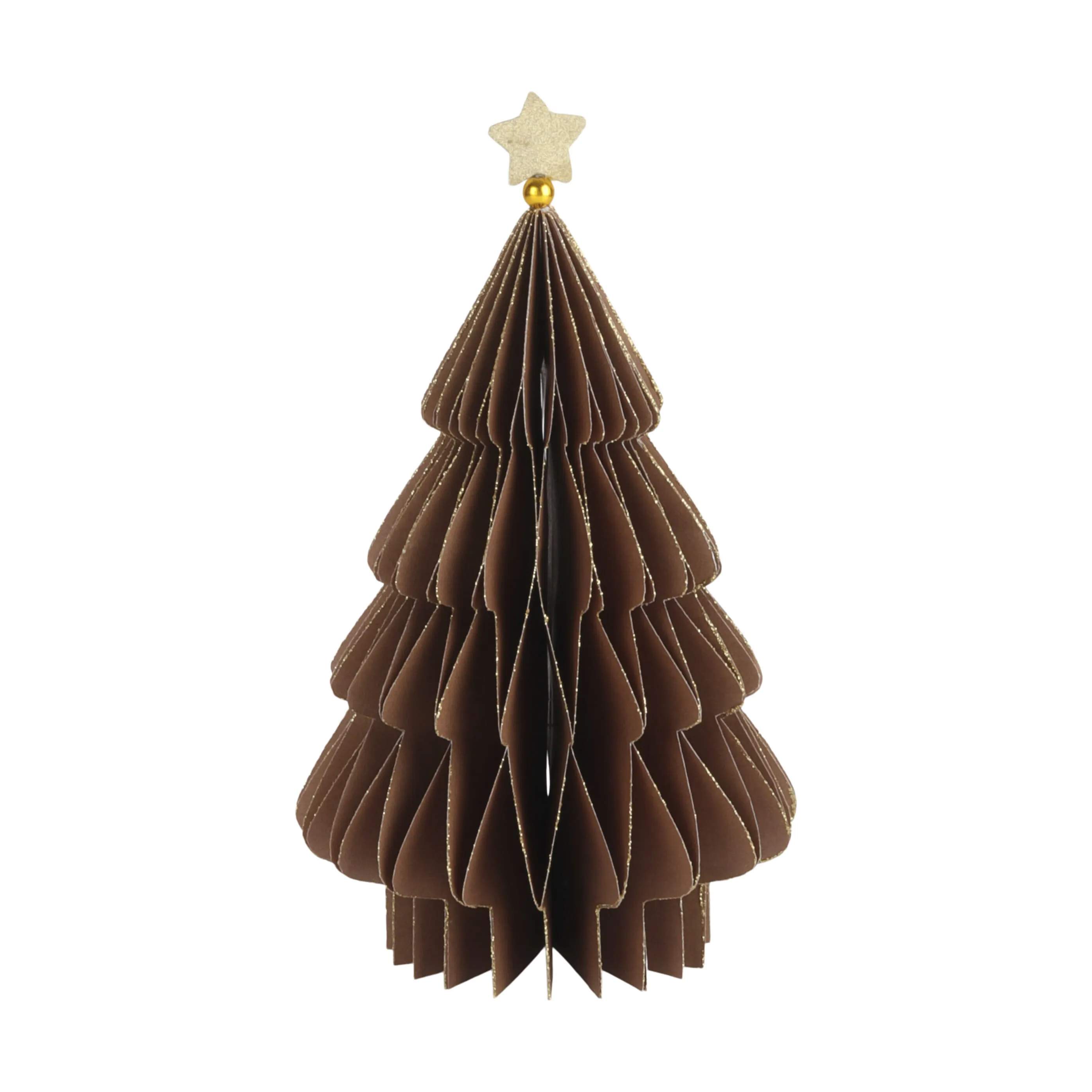 Casa Christmas Julefigurer Papir juletræ i Brun, 21 cm, 1