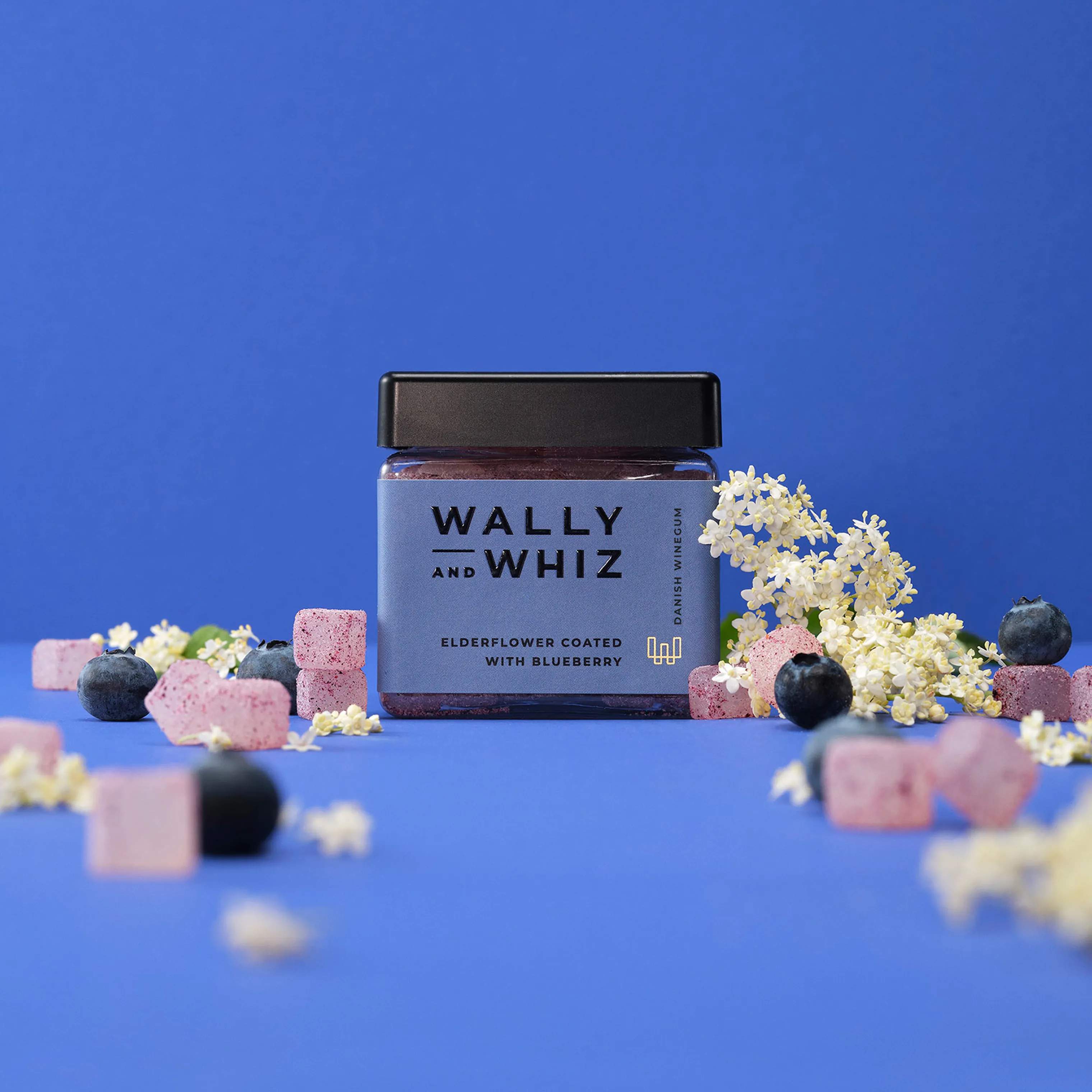 Wally and Whiz Søde sager Vingummi - Hyldeblomst med blåbær i 140 gram, 2