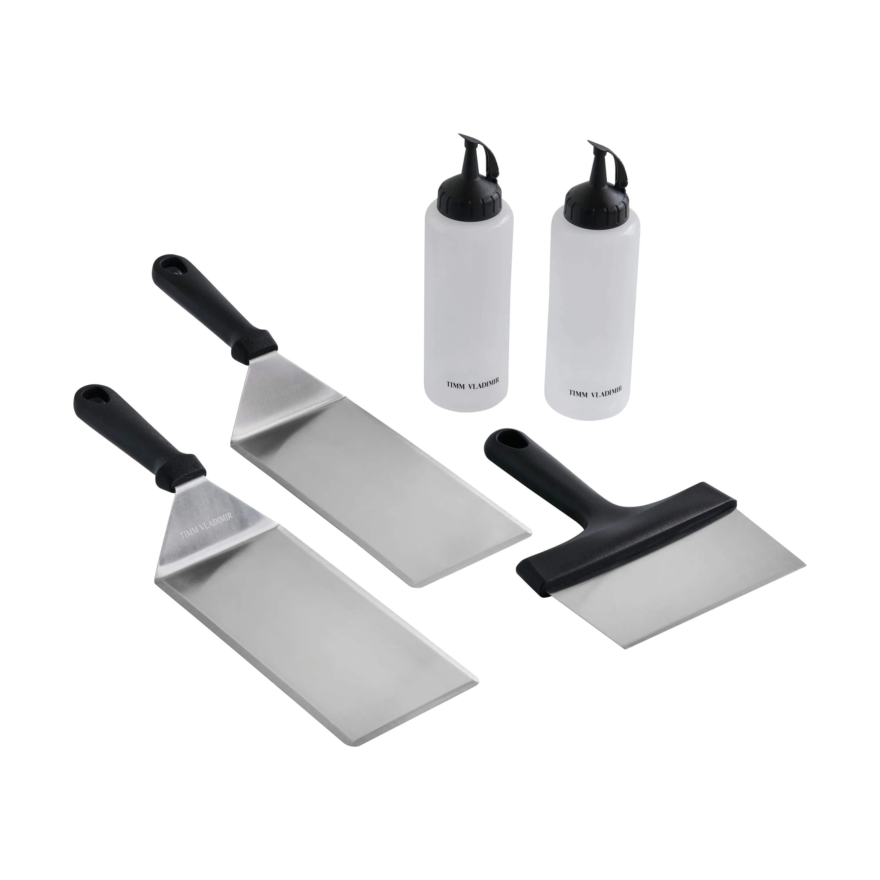 Timm Vladimir Kitchen Grillredskaber Redskabsæt til plancha - 5 dele i sort/stål, 1