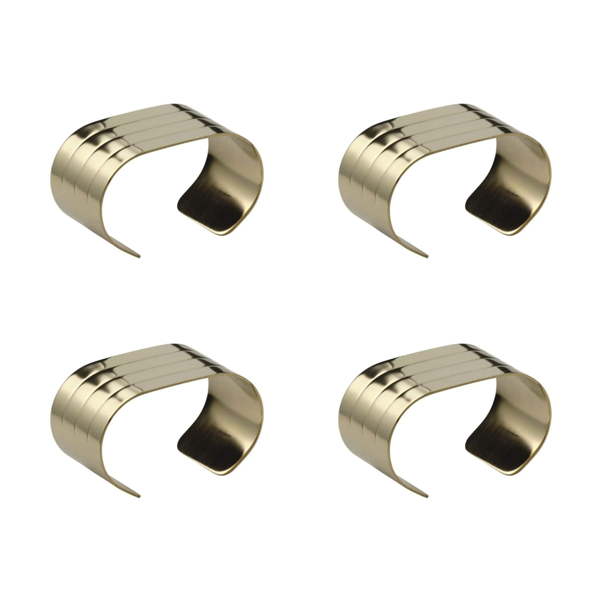 Servietring - 4 stk., guldfarvet, large