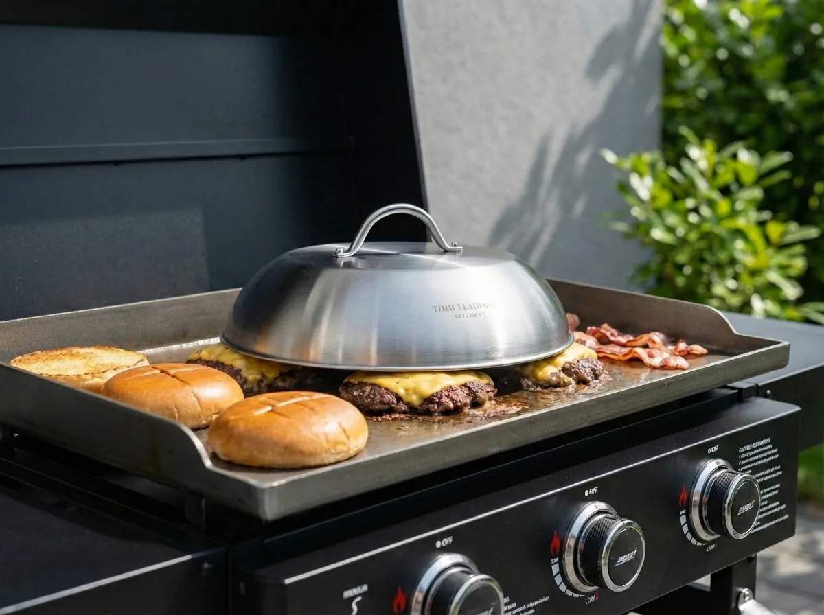Timm Vladimir Kitchen Øvrigt grilltilbehør Plancha Burgerdome i Stål, 3