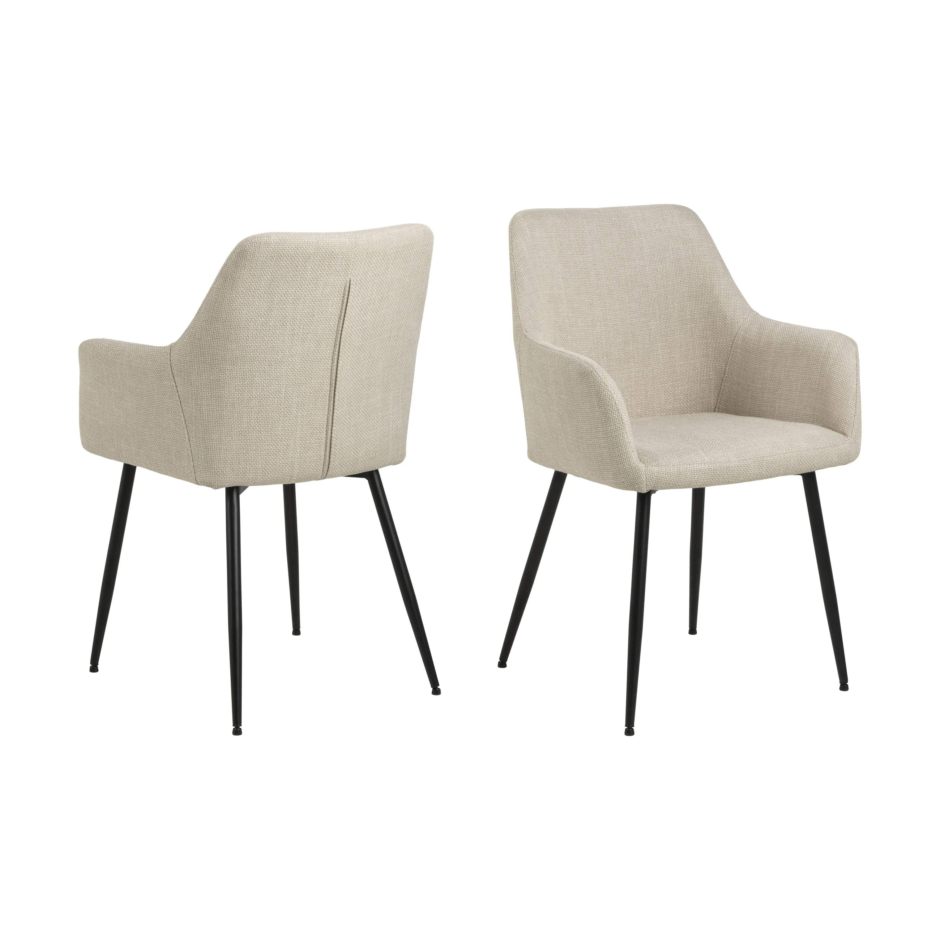 CASA Living Spisebordsstole Lizzy Spisebordsstol - 2 stk i Beige, 4
