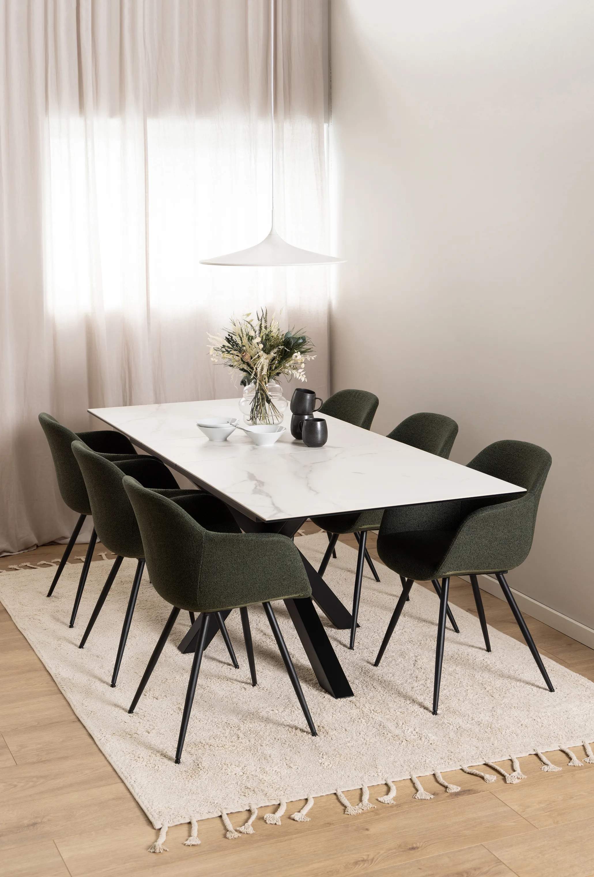 CASA Living Spiseborde Heaven Spisebord i Hvid ankranes, B210 x L90 cm, 5
