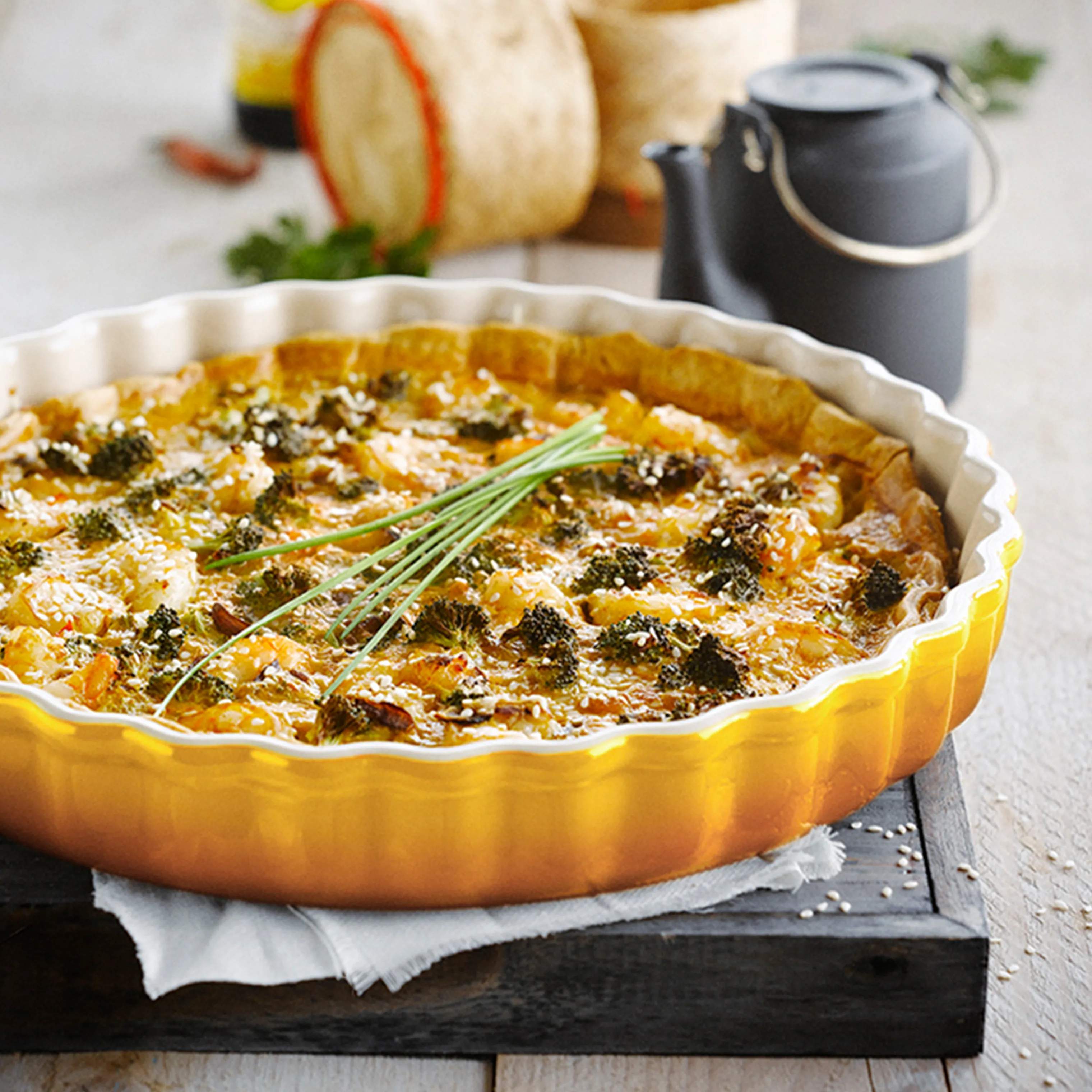 Le Creuset Tærteforme og fade Heritage Tærtefad i Nectar, 28 cm, 2