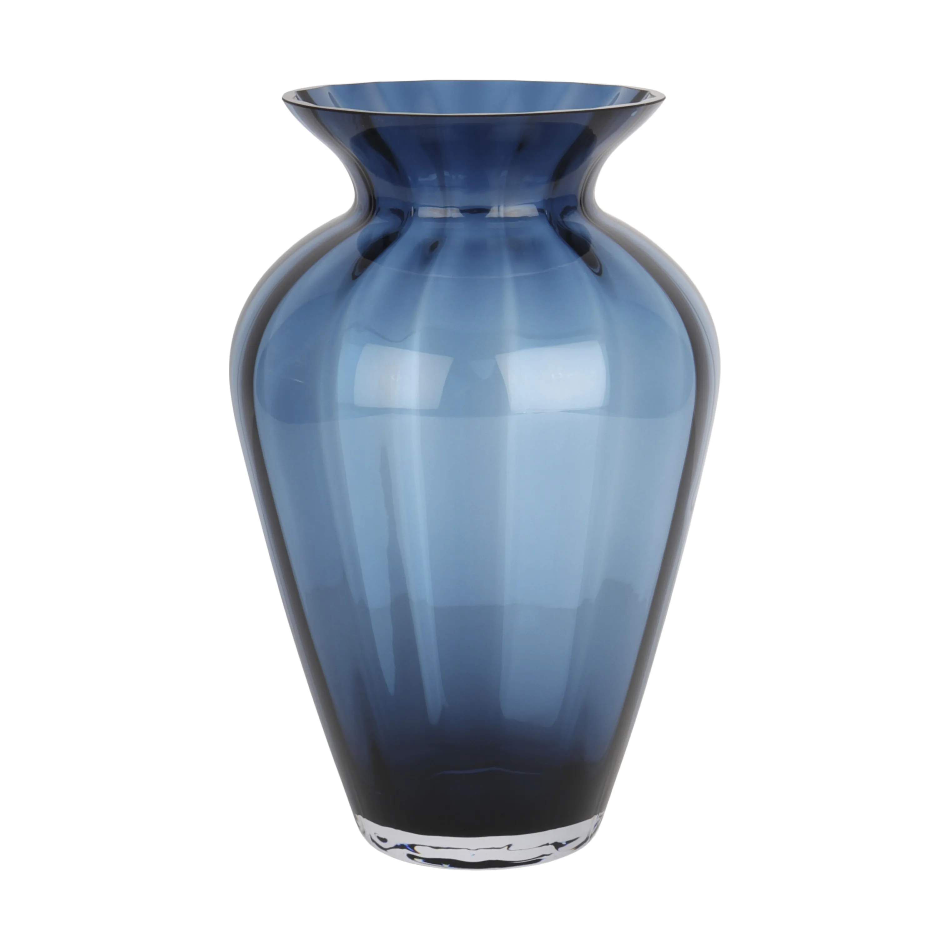 Vase, blå med krave, large