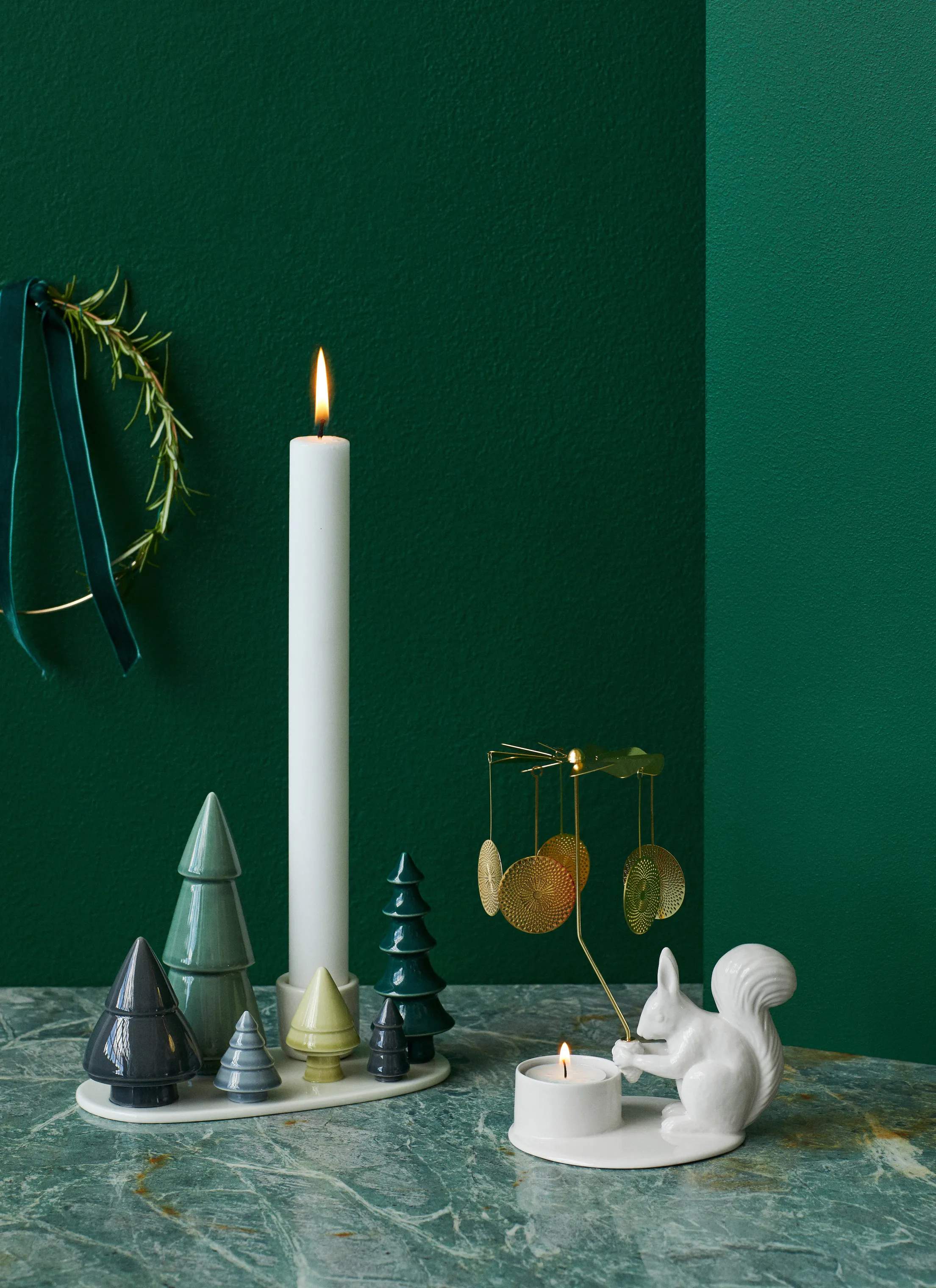 Dottir Kronelys Winter Stories Stearinlys i hvid, 2