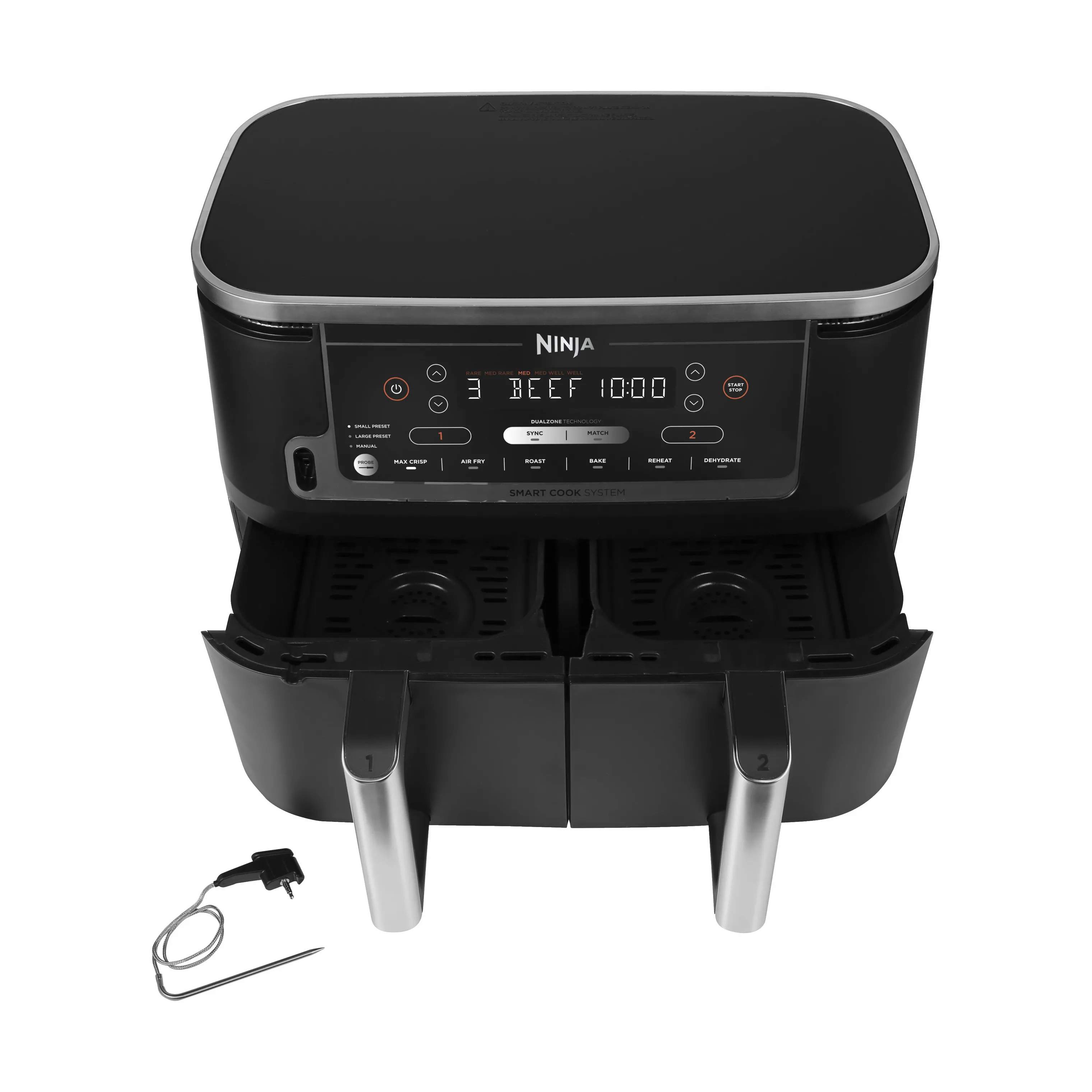 Ninja Airfryers Foodi Max Dual Airfryer m. termometer i sort, 4