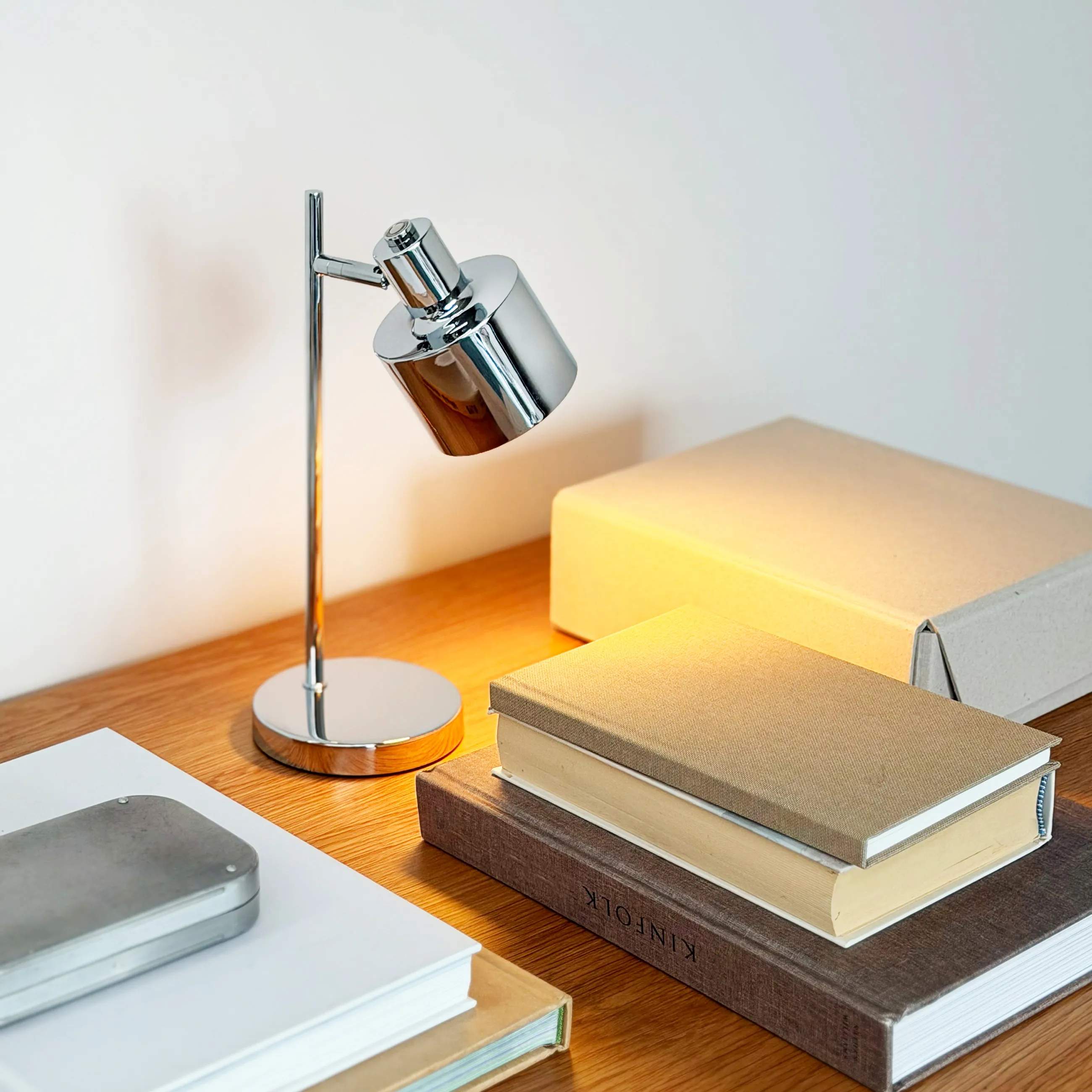 Dyberg Larsen Bordlamper Ocean Bordlampe i Krom, 28 cm, 2