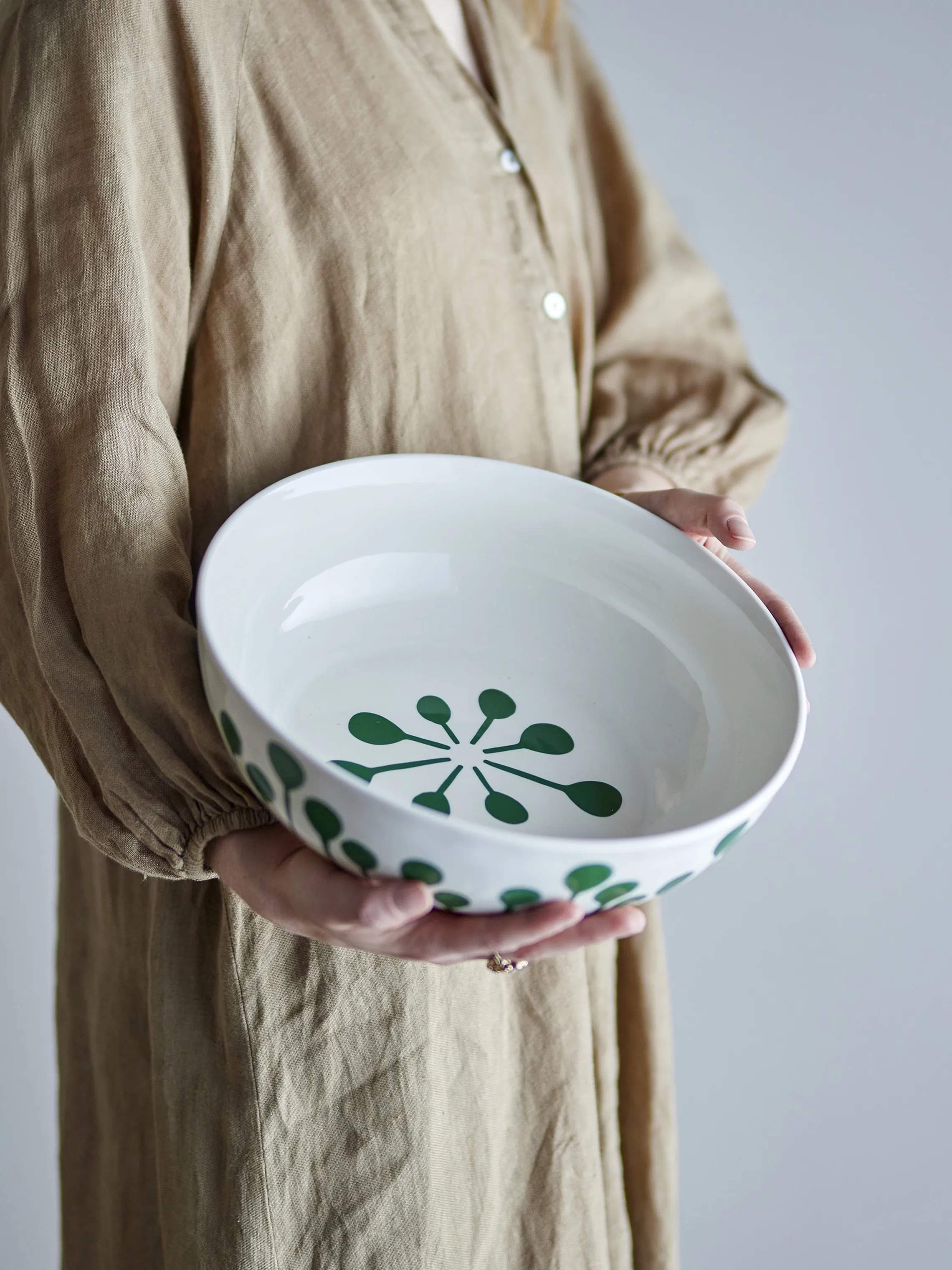Creative Collection Serveringsskåle Linora Skål i Grøn, 2