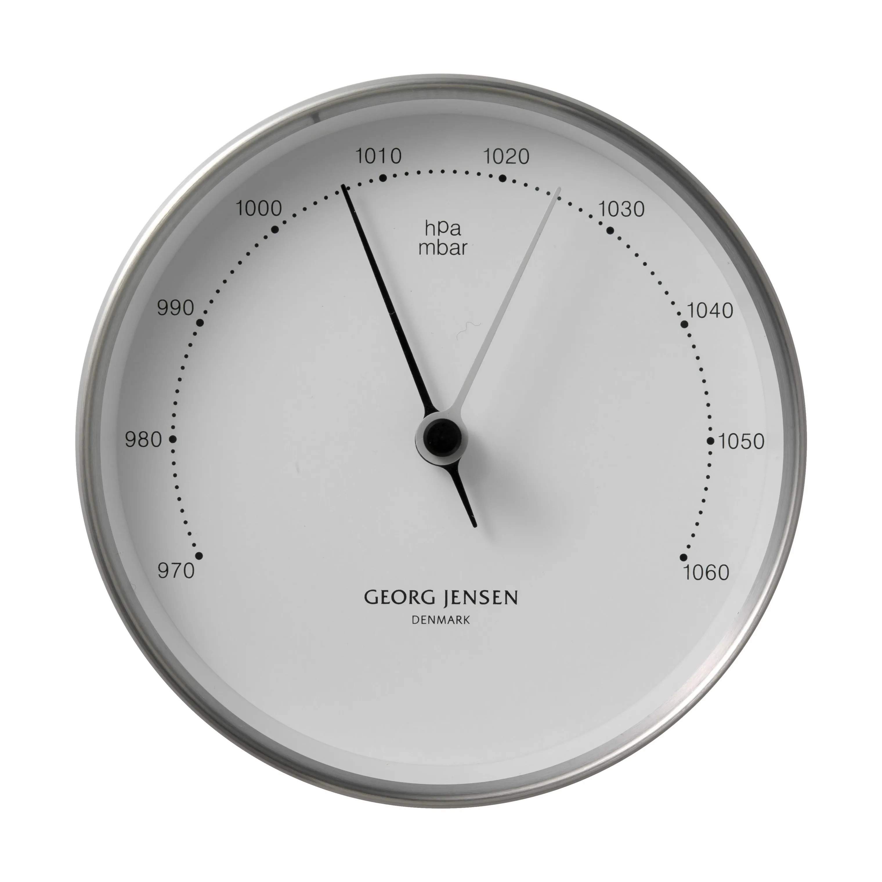 Giotto Dibondon Hvilken en acceptere Georg Jensen - Henning Koppel Vejrbarometer - Ø 10 cm - Rustfrit stål -  Hvid/stål | Imerco