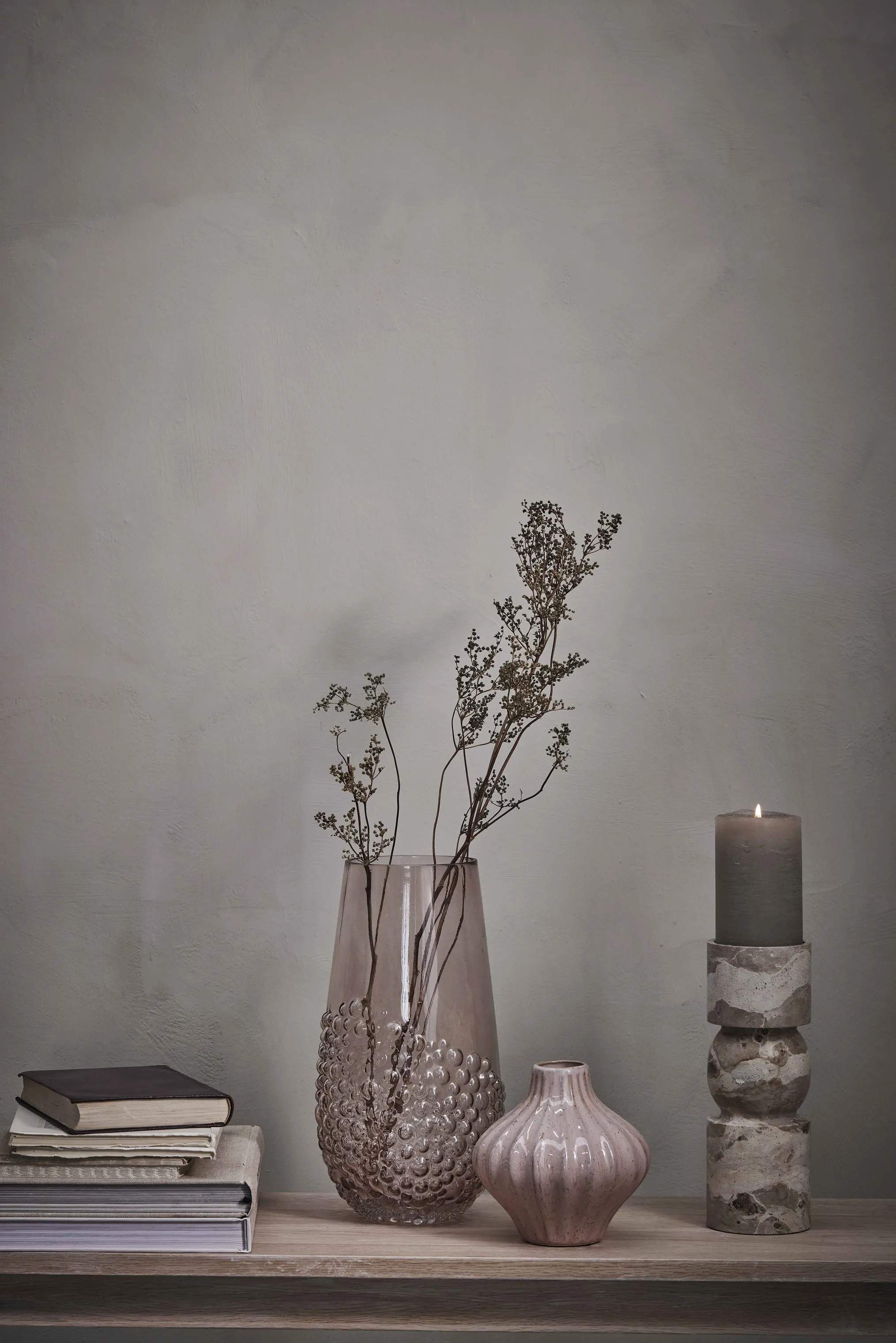 Lene Bjerre Bloklysestage Ellia Stage i Linen, 23 cm, 2