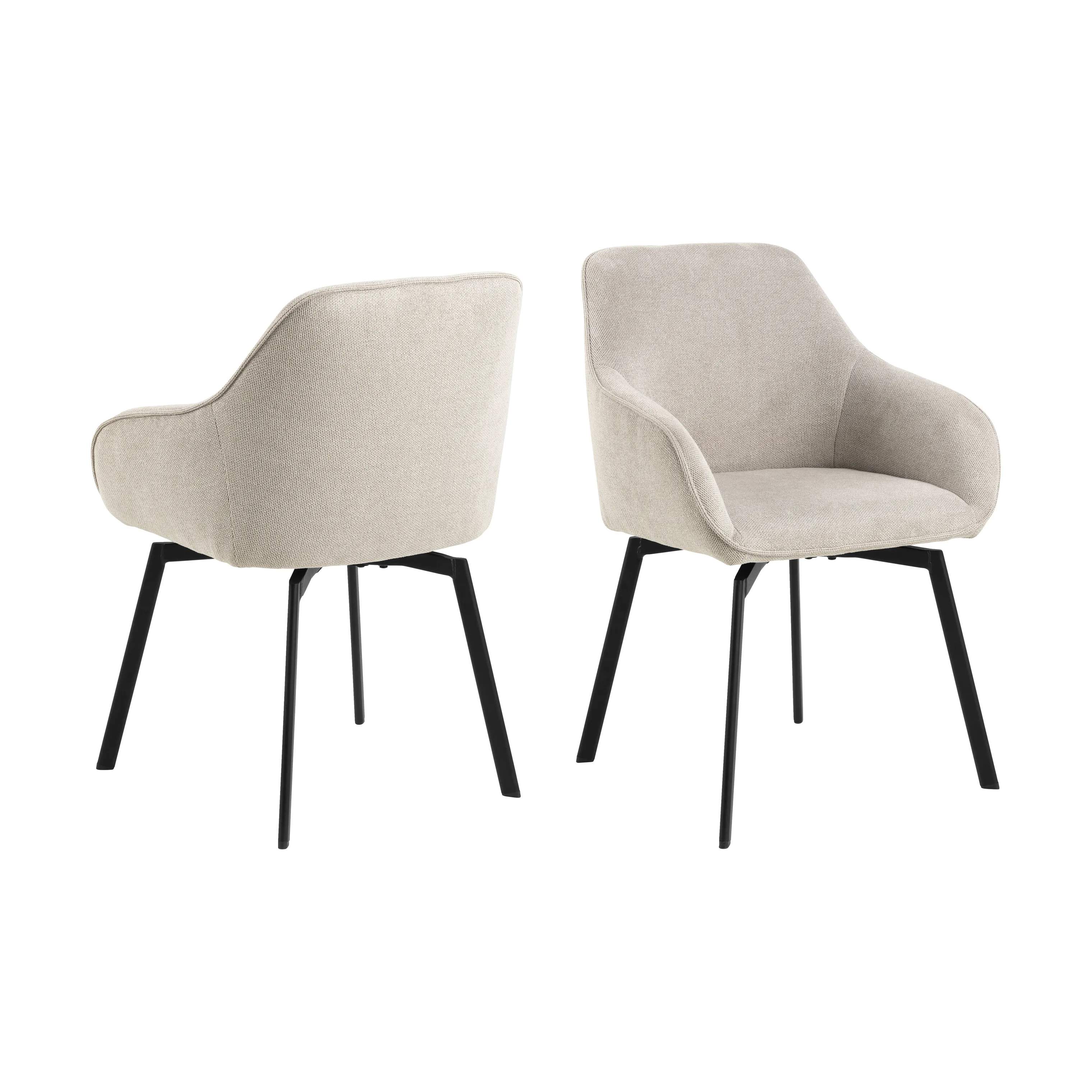 CASA Living Spisebordsstole Clara Spisebordsstol - 2 stk i Beige, 4