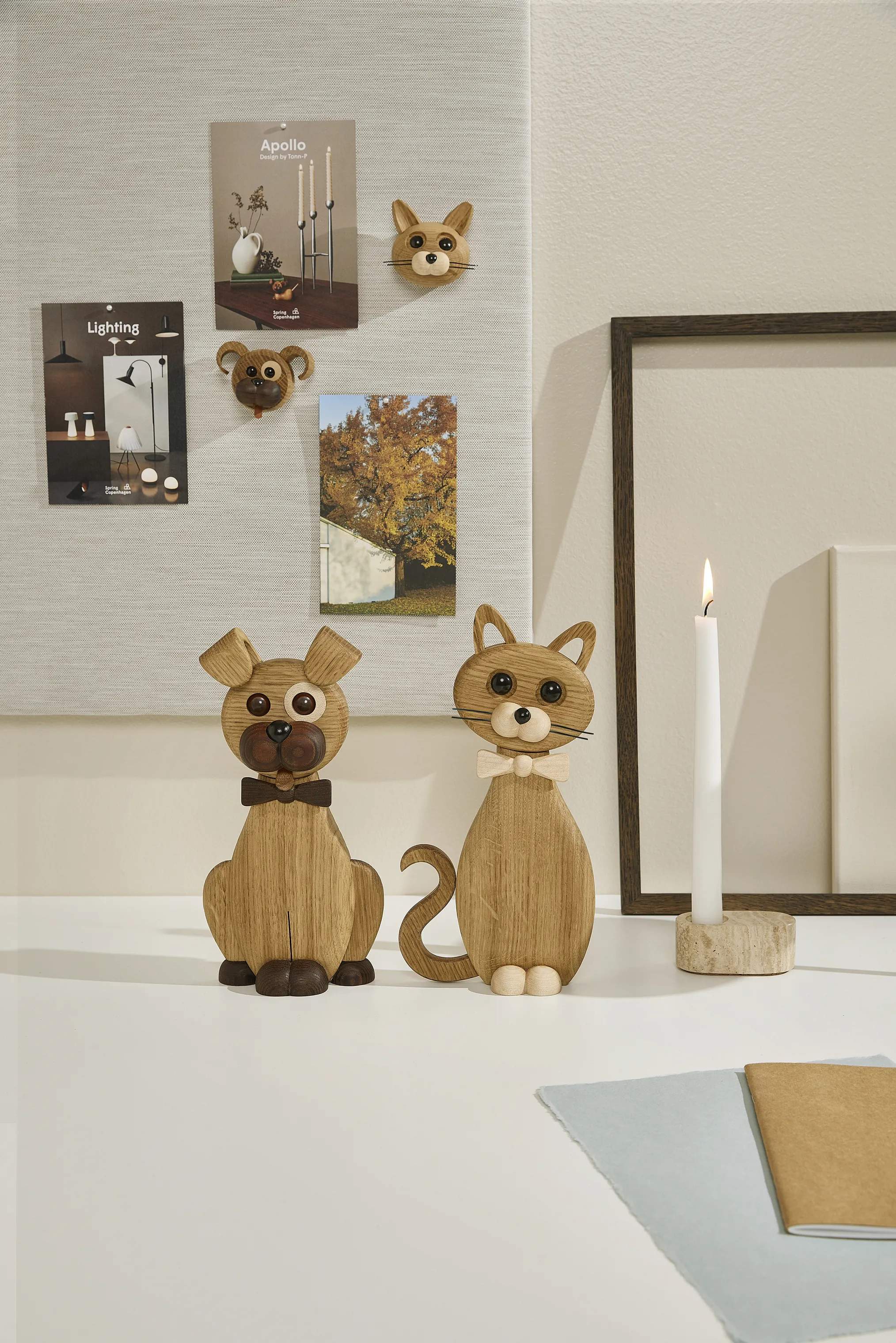Spring Copenhagen Dyrefigurer Magnet Kat Lucky i Natur, 2
