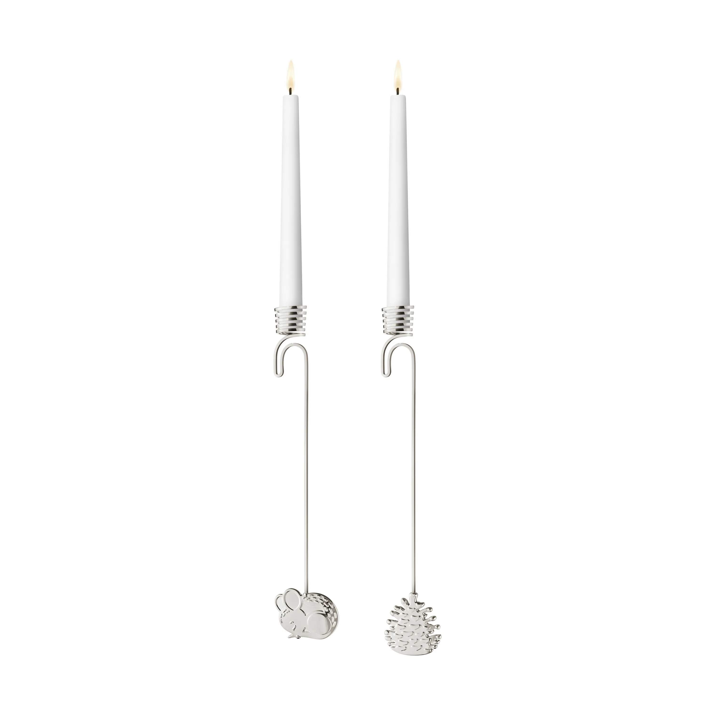 Georg Jensen Lysholdere og juletræslys Christmas Collectibles CC 2023 Lyseholdersæt - 2 stk i palladium, 1