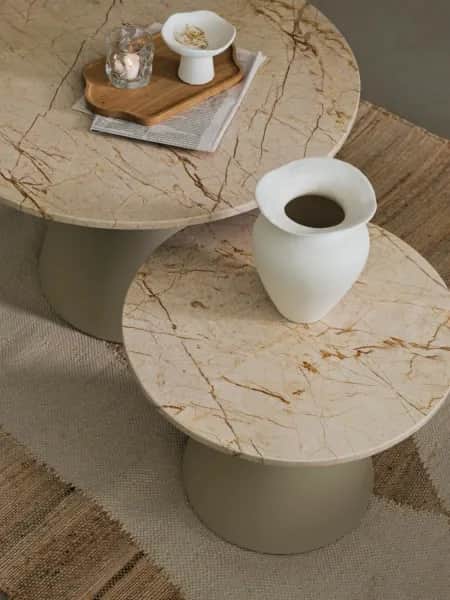 Broste Copenhagen Sideborde Miro Bord i Beige, 49 cm, 2