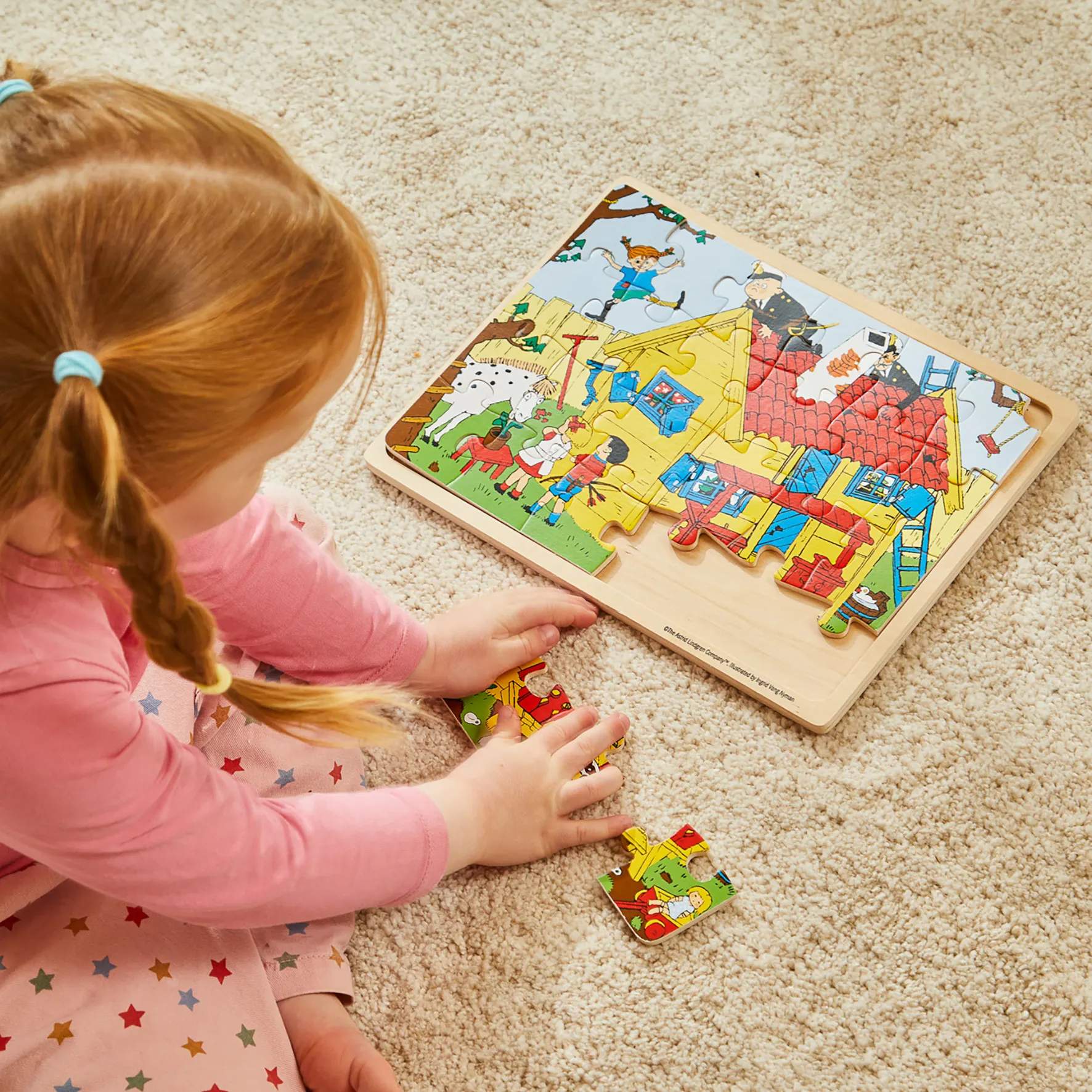 Barbo Toys Puslespil Pippi Langstrømpe Pippi Langstrømpe Puslespil - Villa Villekulla i Multifarvet, 2