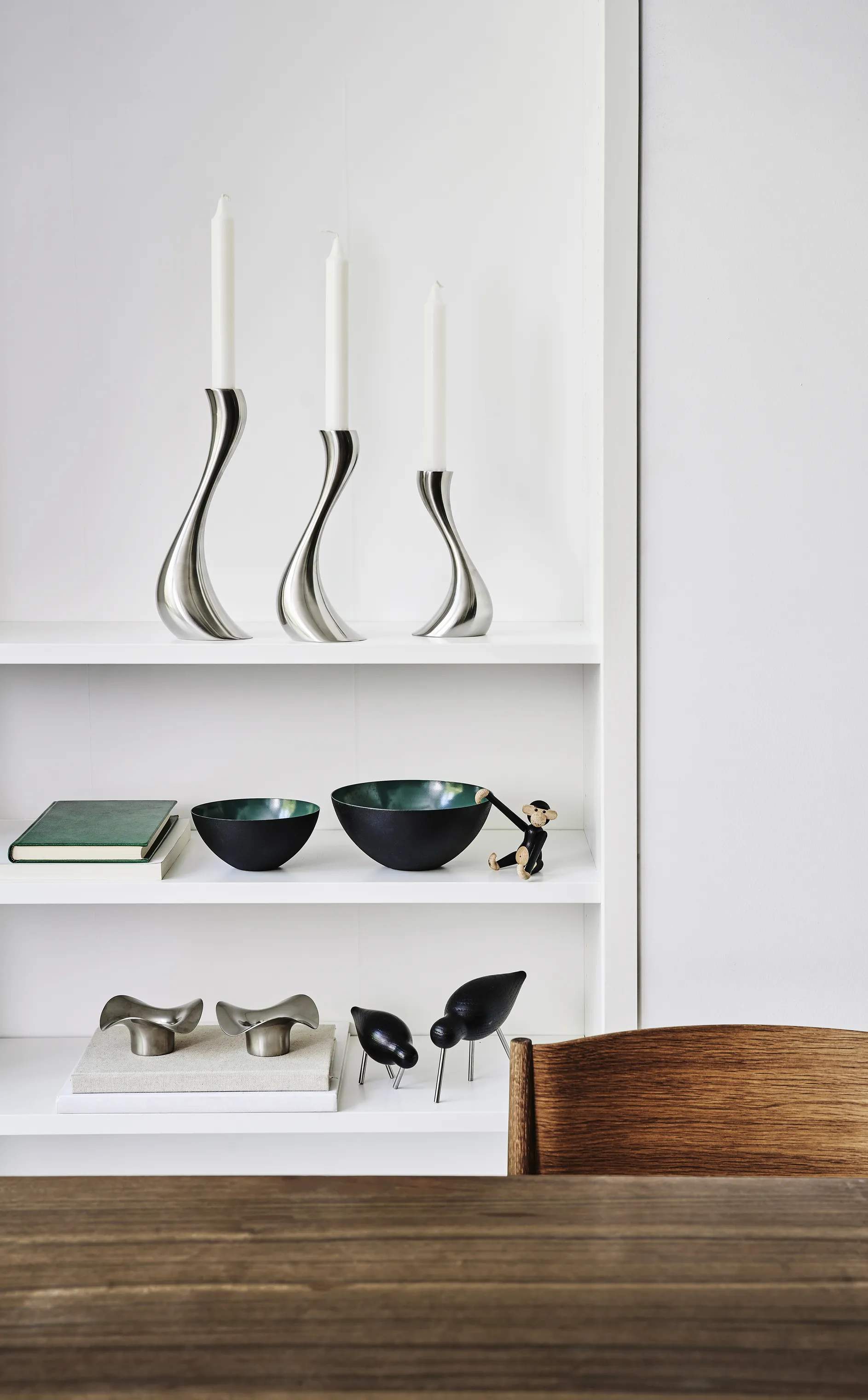 Georg Jensen Kronelysestage Cobra Lysestage - 3 stk. i Mat/Stål, 4