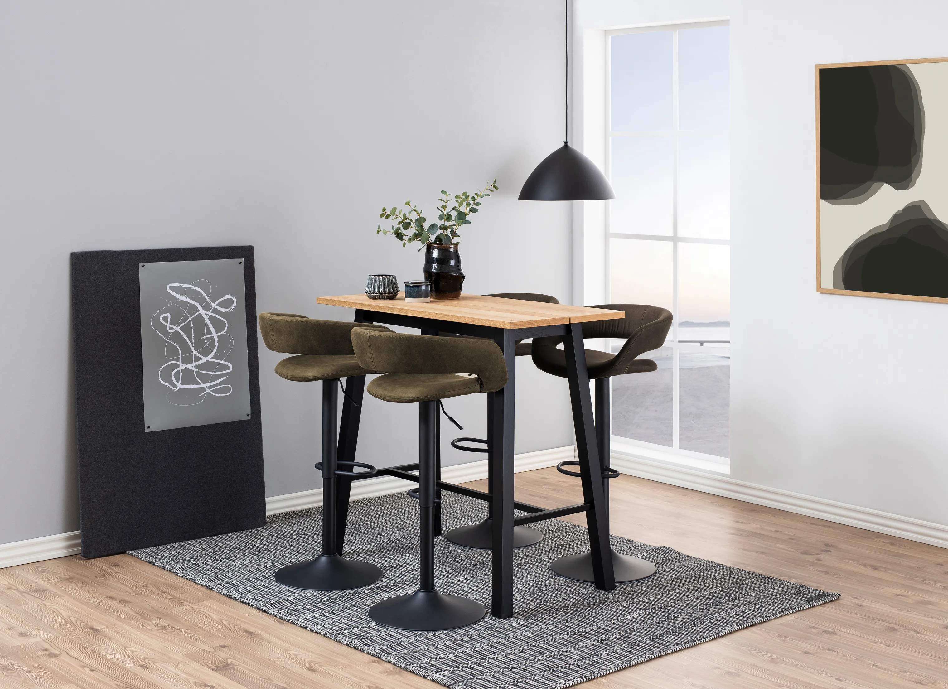 CASA Living Barstole Grace Barstol - 2 stk. i olivengrøn, 3