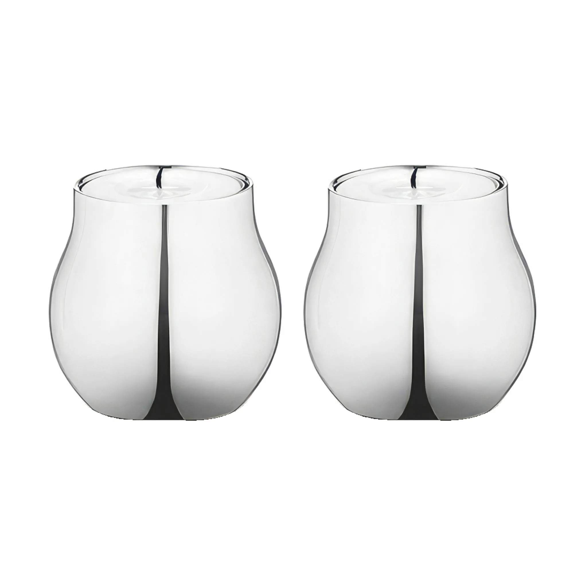 Georg Jensen Fyrfadsstage Cafu Fyrfadsstagesæt i Stål, 5,8 cm, 1
