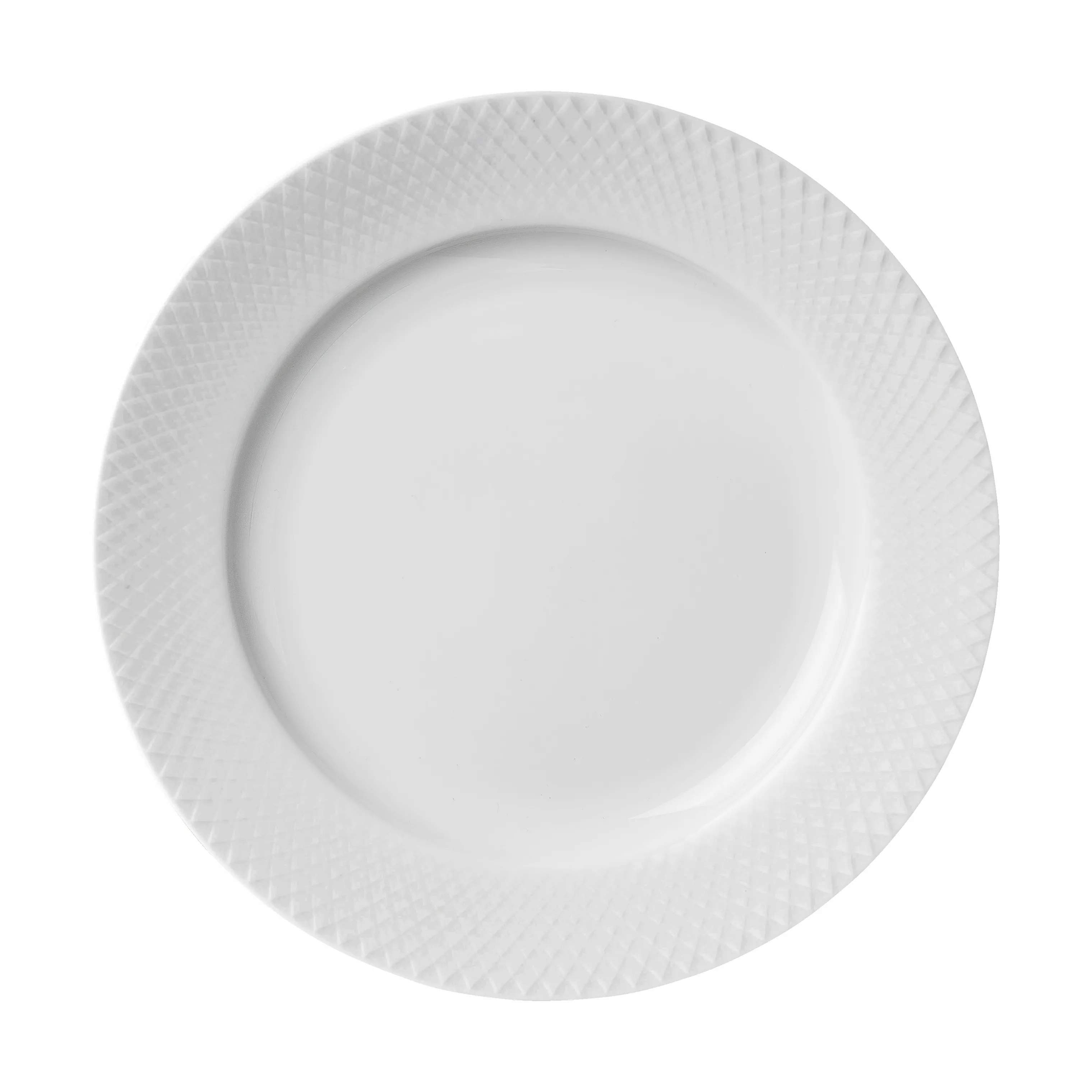 Rhombe Frokosttallerken, hvid, large