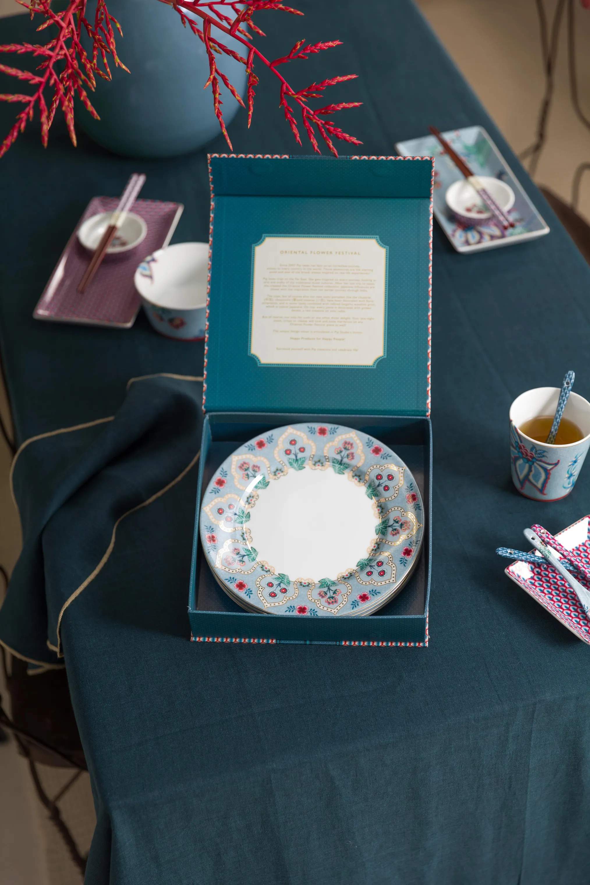PIP Studio Frokosttallerkener Flower Festival Frokosttallerken - 4 stk. i Blue, 2