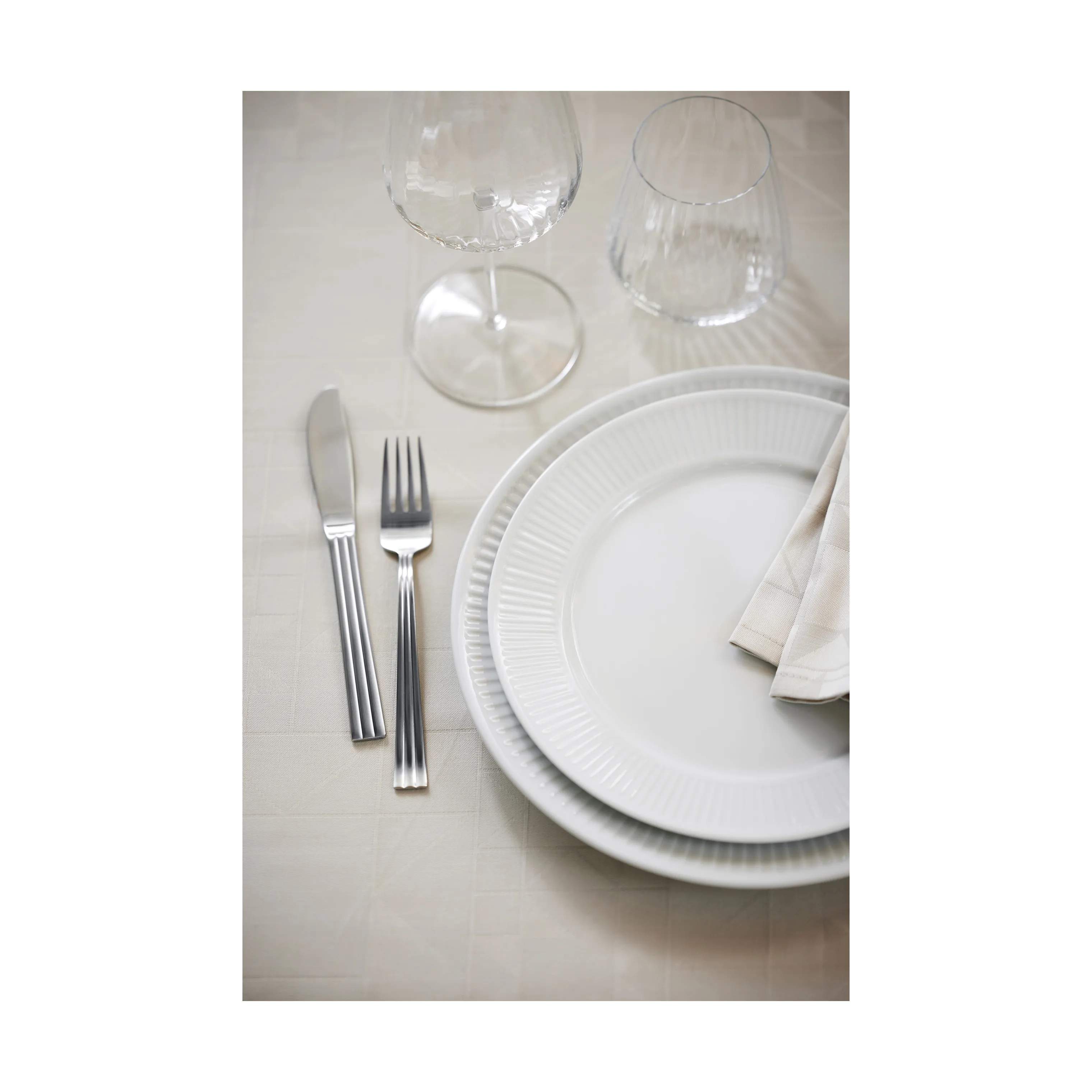Pillivuyt Frokosttallerkener Plissé Tallerken i Hvid, 24 cm, 5