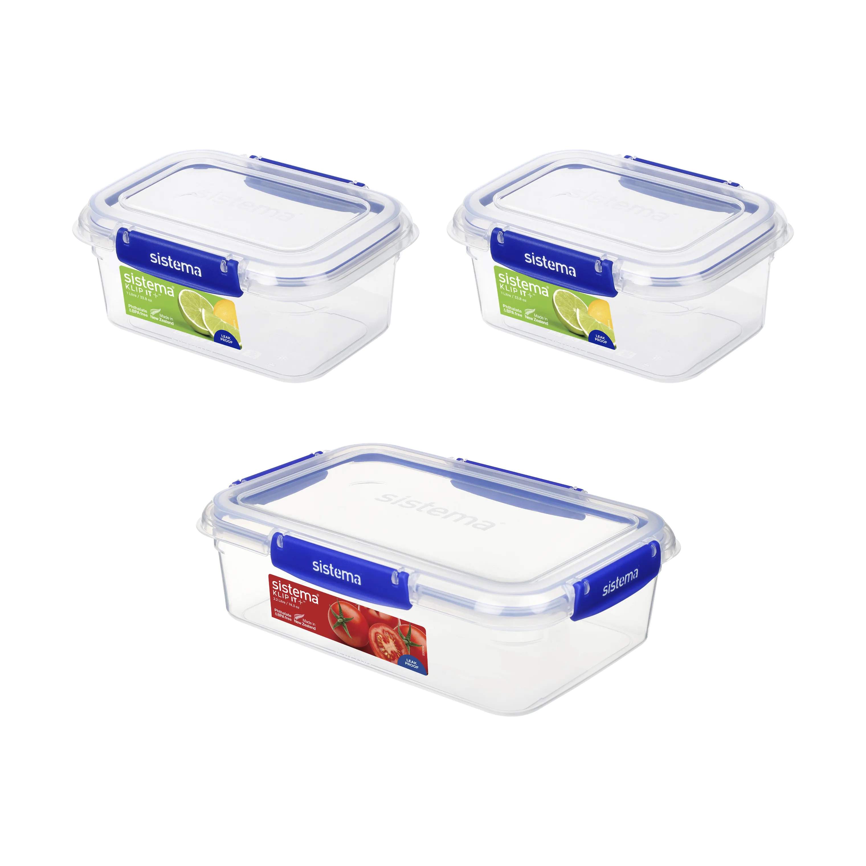 Sistema Opbevaringsbokse Klip It Plus Opbevaringssæt - 3 dele i 3 stk., 1