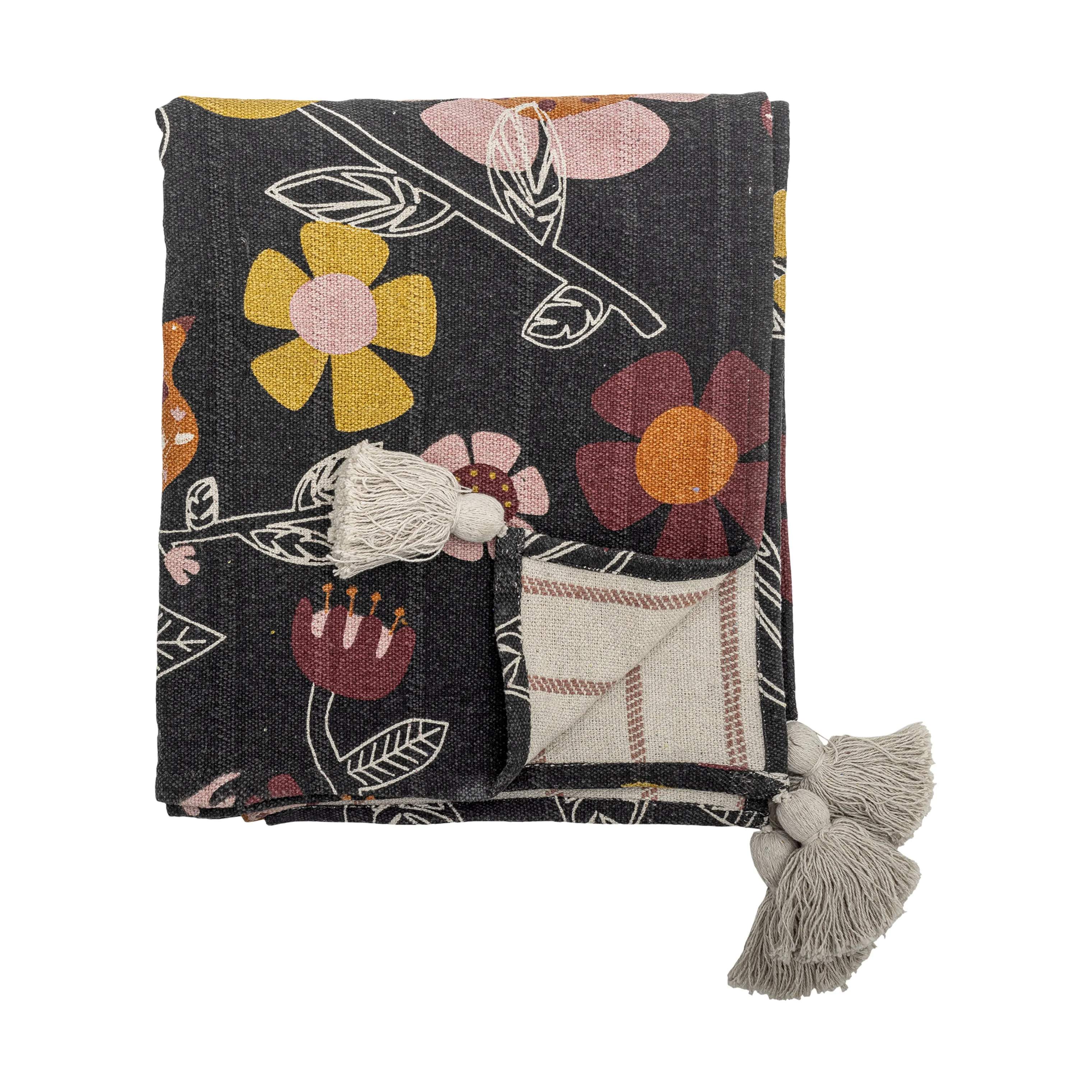 Bloomingville Plaider Vivielle Plaid i Sort/multifarvet, 1