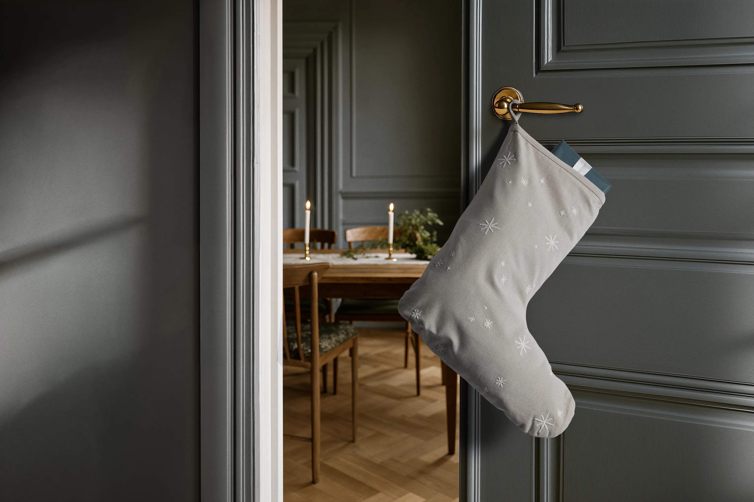 Juna Øvrigt julepynt Christmas Fable Julestrømpe i Beige, 2