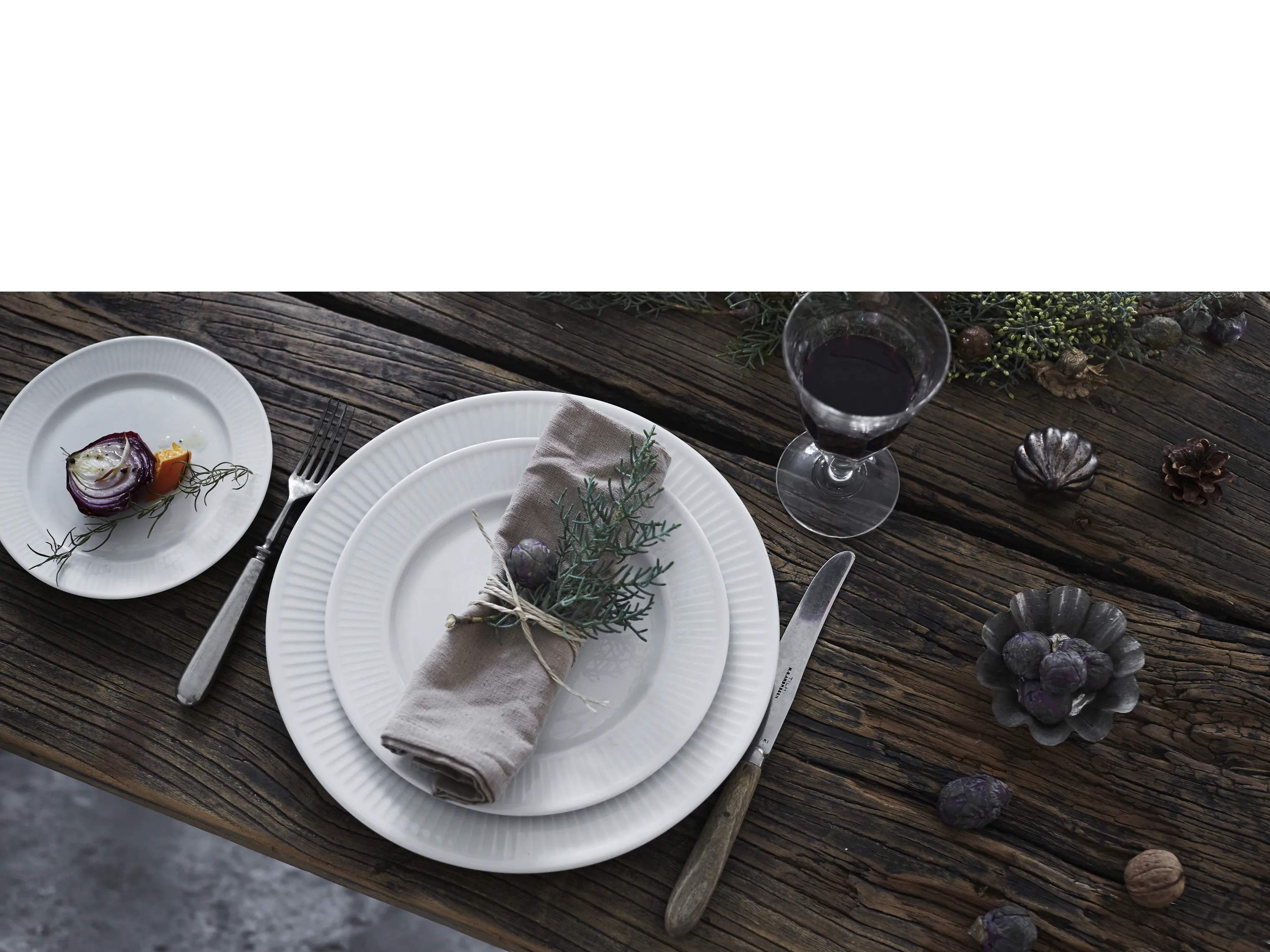 Pillivuyt Frokosttallerkener Plissé Frokosttallerken i Hvid, 22 cm, 3