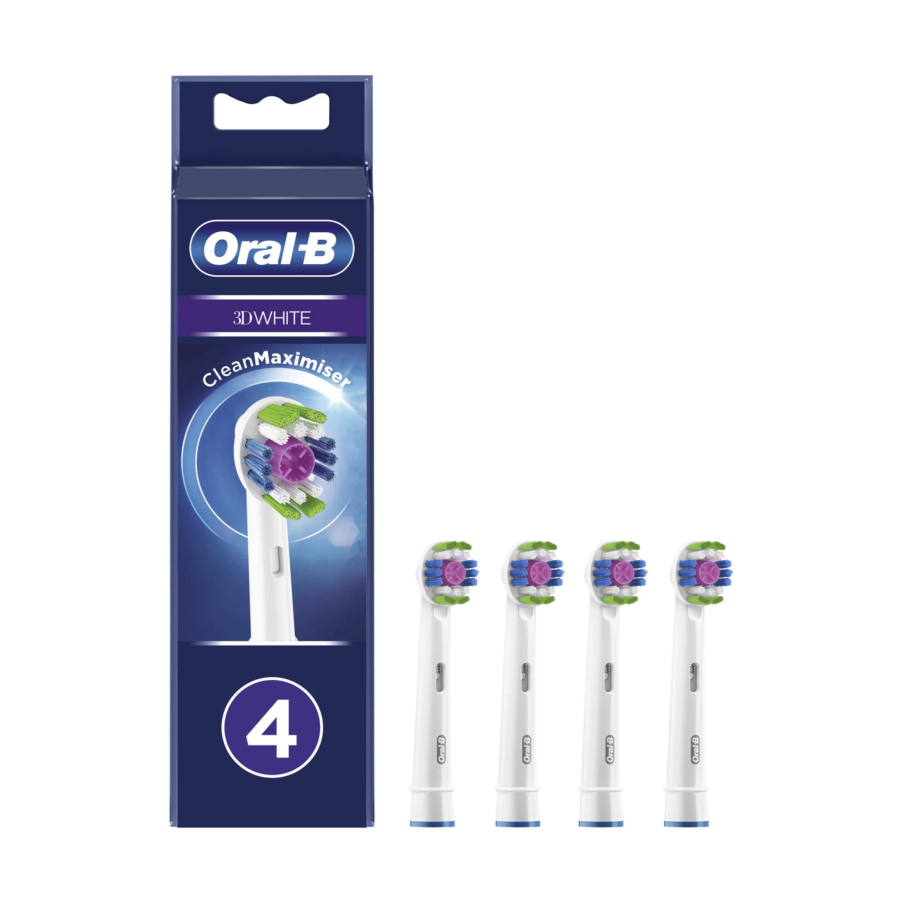 Oral-B tandbørstehoveder 3D White Tandbørstehoved - 4 stk.