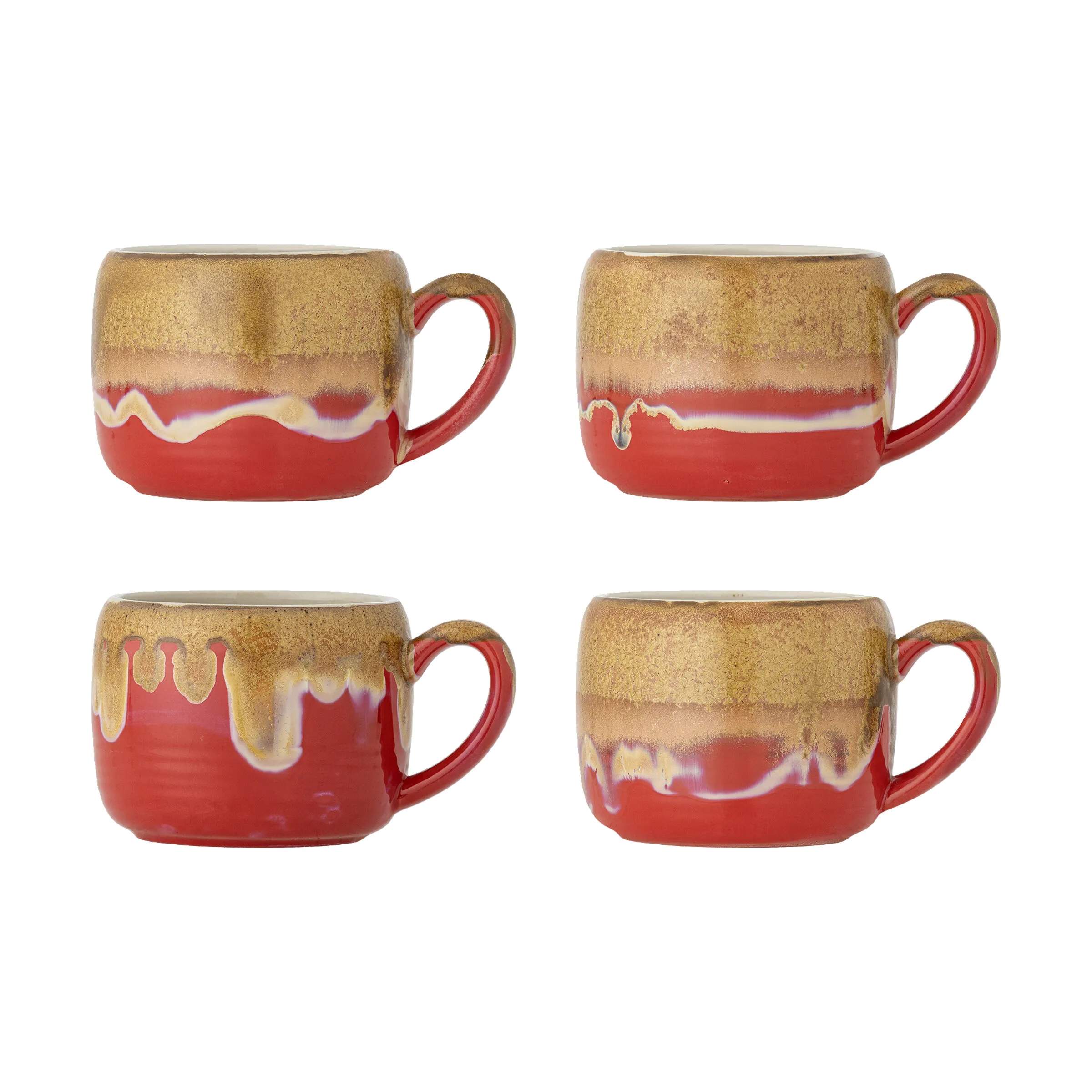 Bloomingville Skåle Sheen Krus - 4 stk. i Red, 1