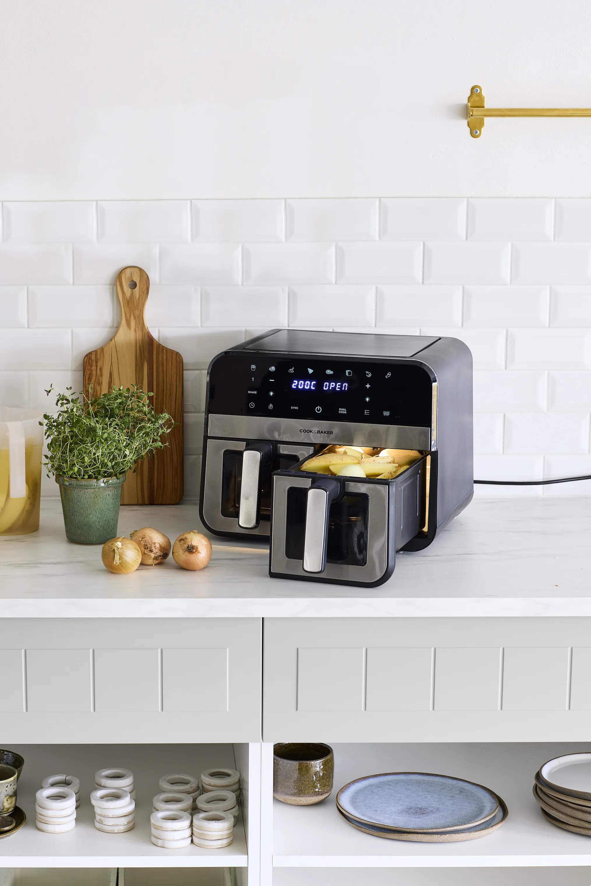 Cook & Baker Airfryers Dobbelt Airfryer i stål, 6