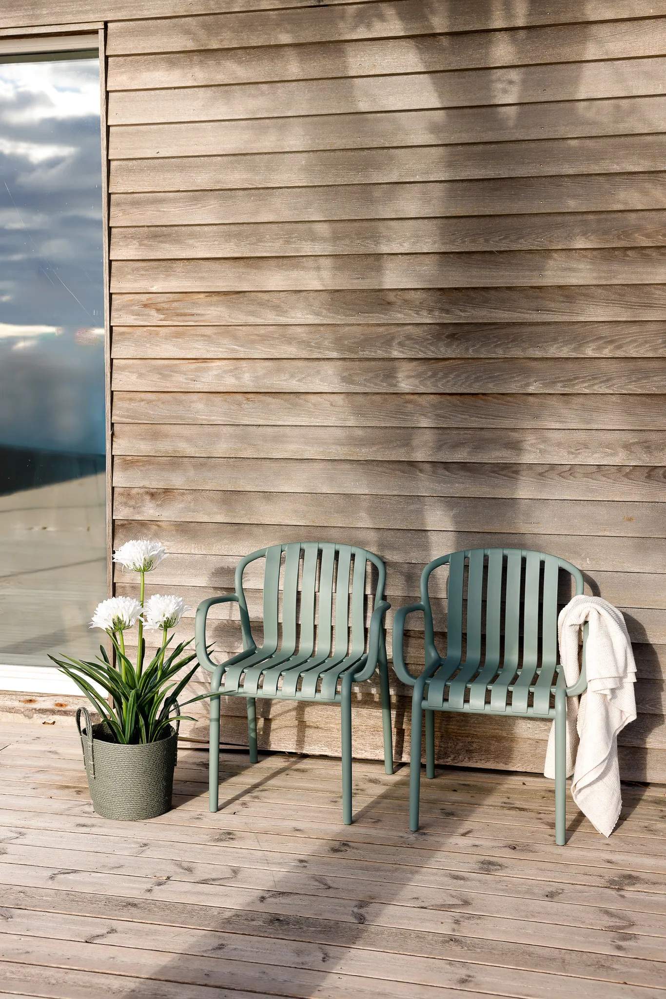 CASA Living Kunstige planter Kunstig Agapanthus i Hvid/grøn/natur, 2