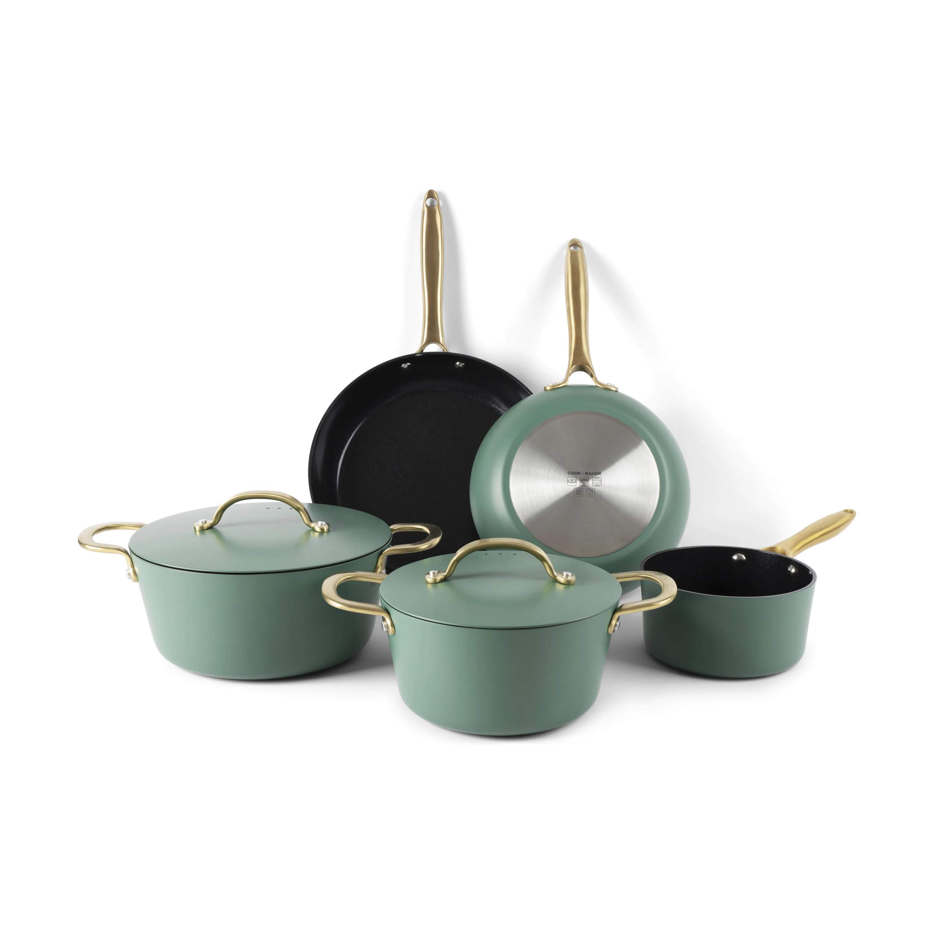 Cook & Baker Grydesæt Colourful Colour Pande- og Grydesæt - 7 dele i Grøn, 1