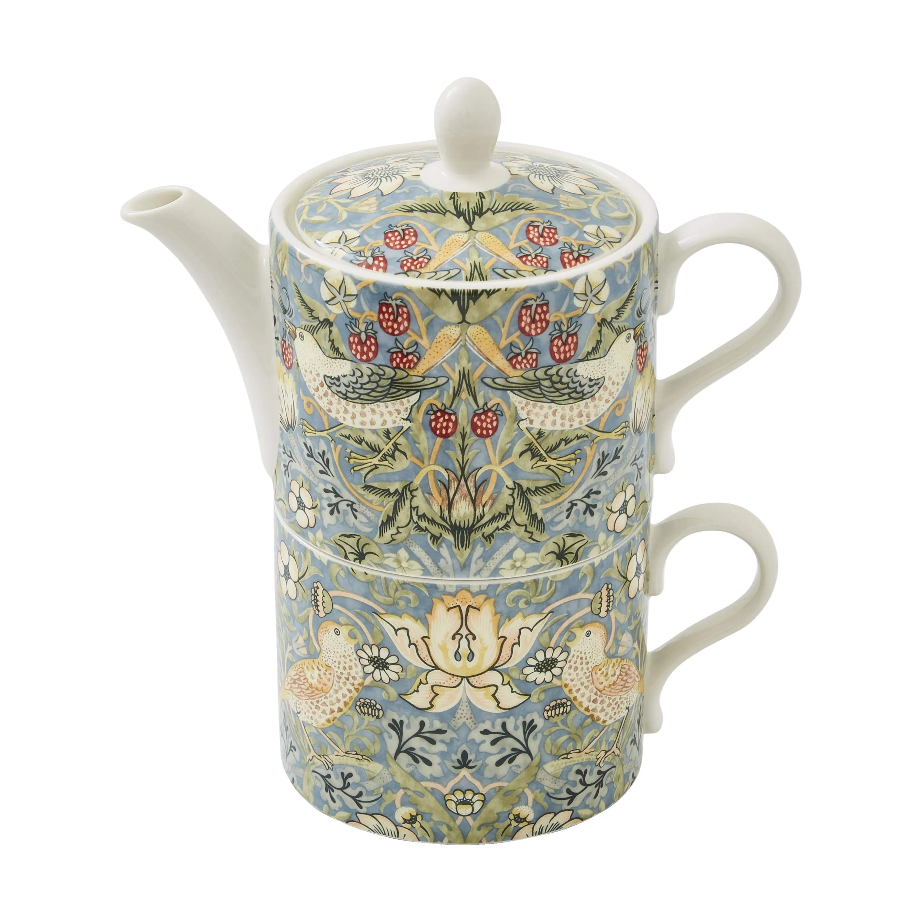 Spode Krus og kopper med hank Morris & Co Tesæt - 2 dele i Blå/Grøn/gul, 1