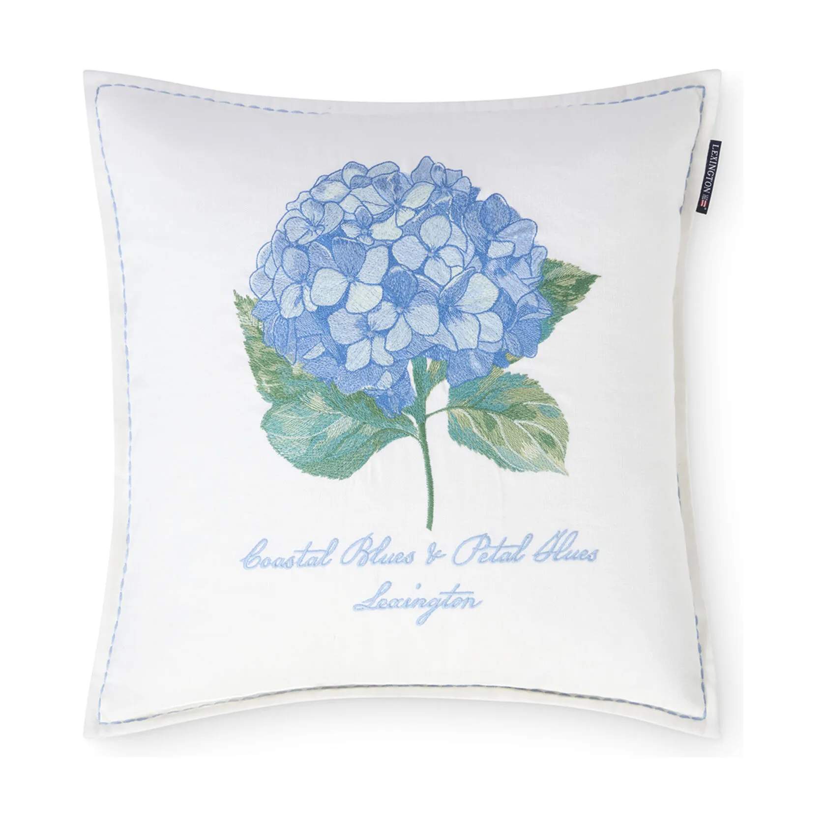 Lexington Pyntepudebetræk Costal Bloom Pudebetræk i Hvid/lyseblå, 1