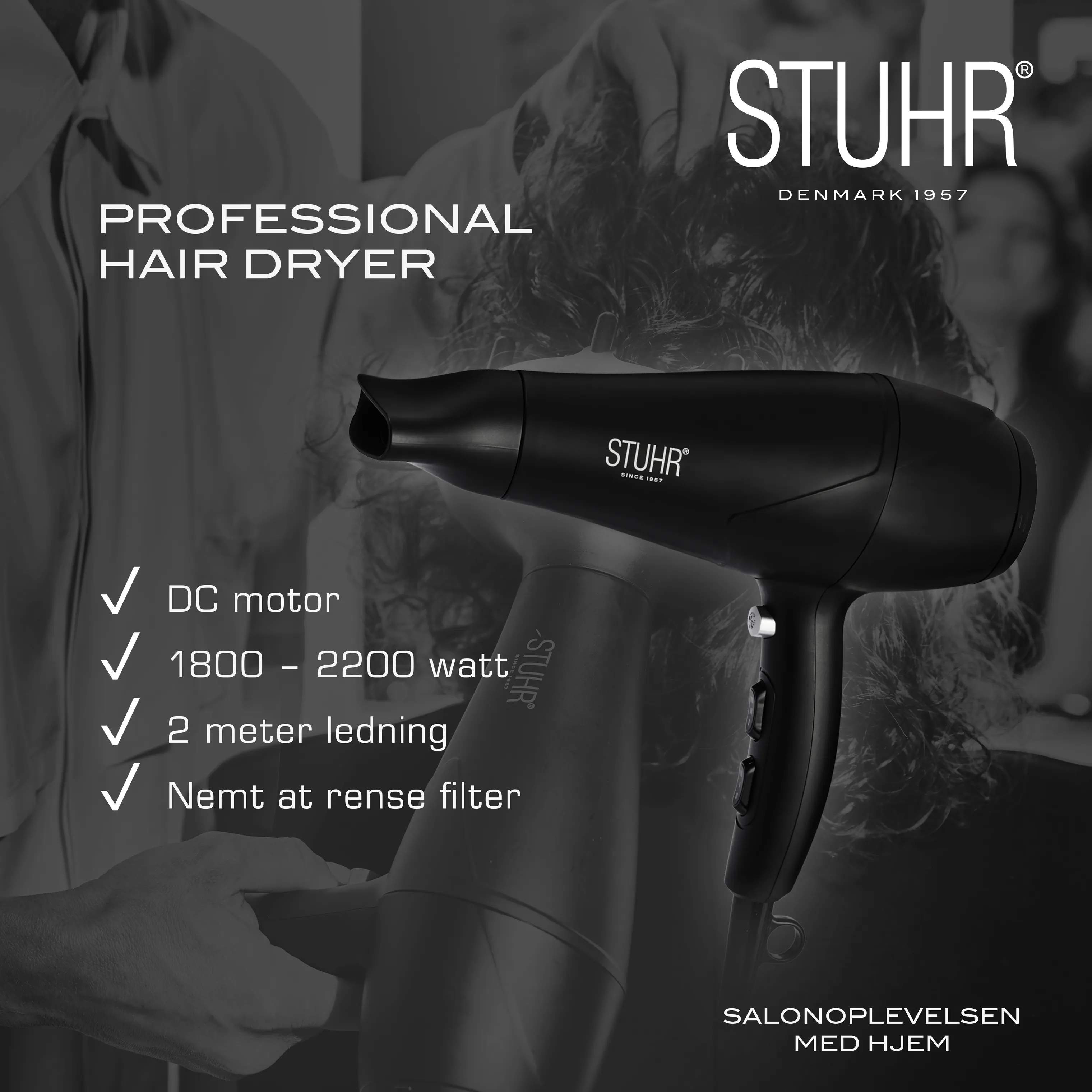 Stuhr Hårtørrere Stuhr Professional Professional Hårtørrer i Sort, 9