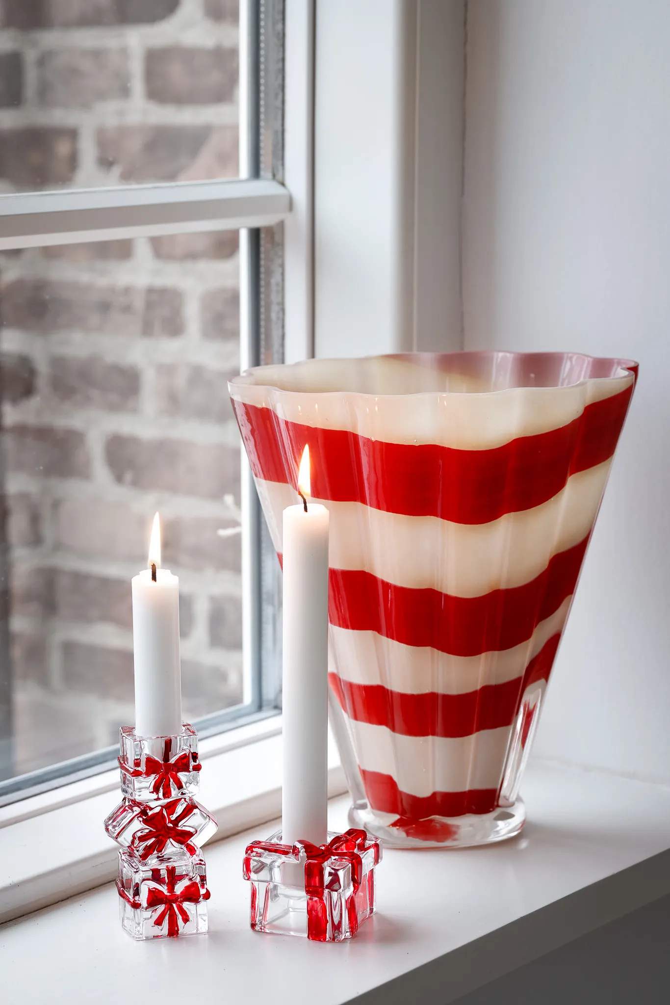 Casa Christmas Vaser Vase i Rød/creme, 2