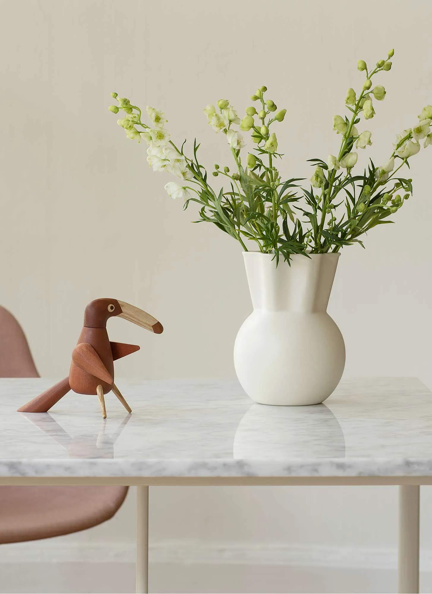 Spring Copenhagen Vaser Svungen Top Vase i Hvid, 19,7 cm, 2