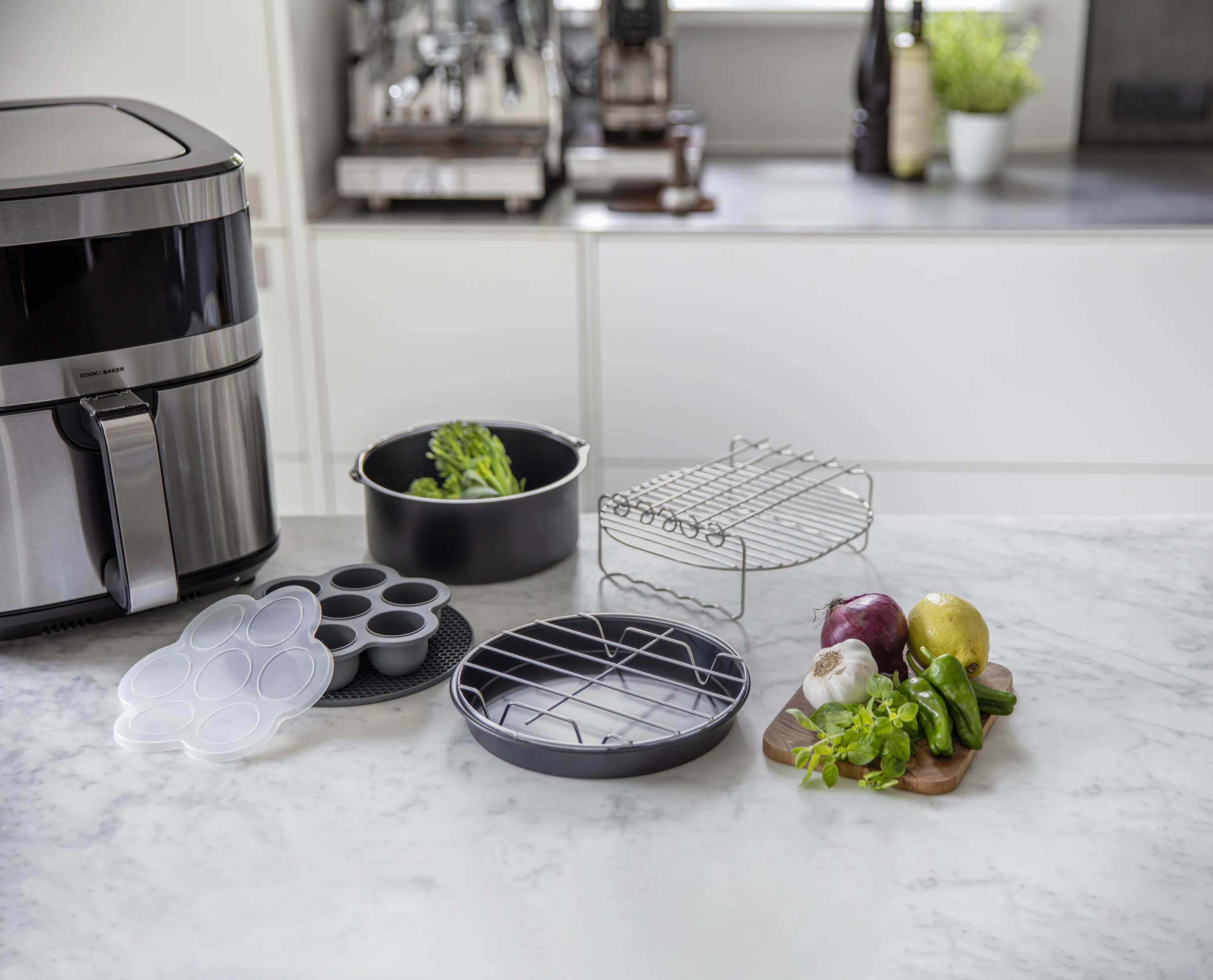 Cook & Baker Tilbehør til airfryers Tilbehørssæt til Airfryer - 6 dele i sort, 2