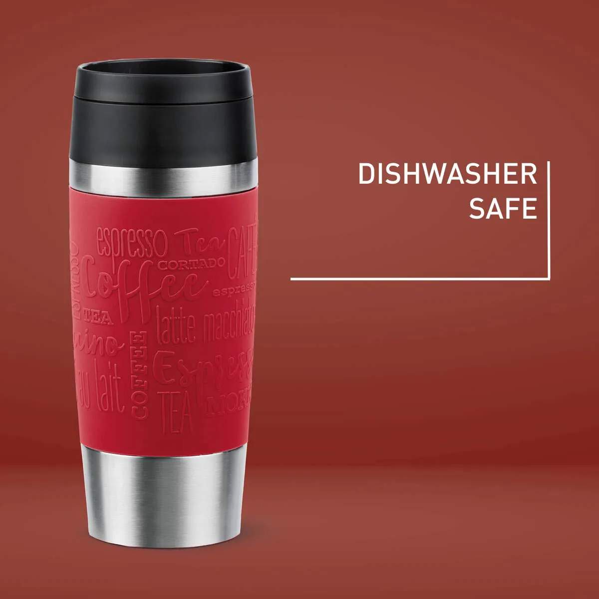 Emsa To go kopper To Go To-Go Classic Rejsekrus i Dark Red, 0.36 L, 3