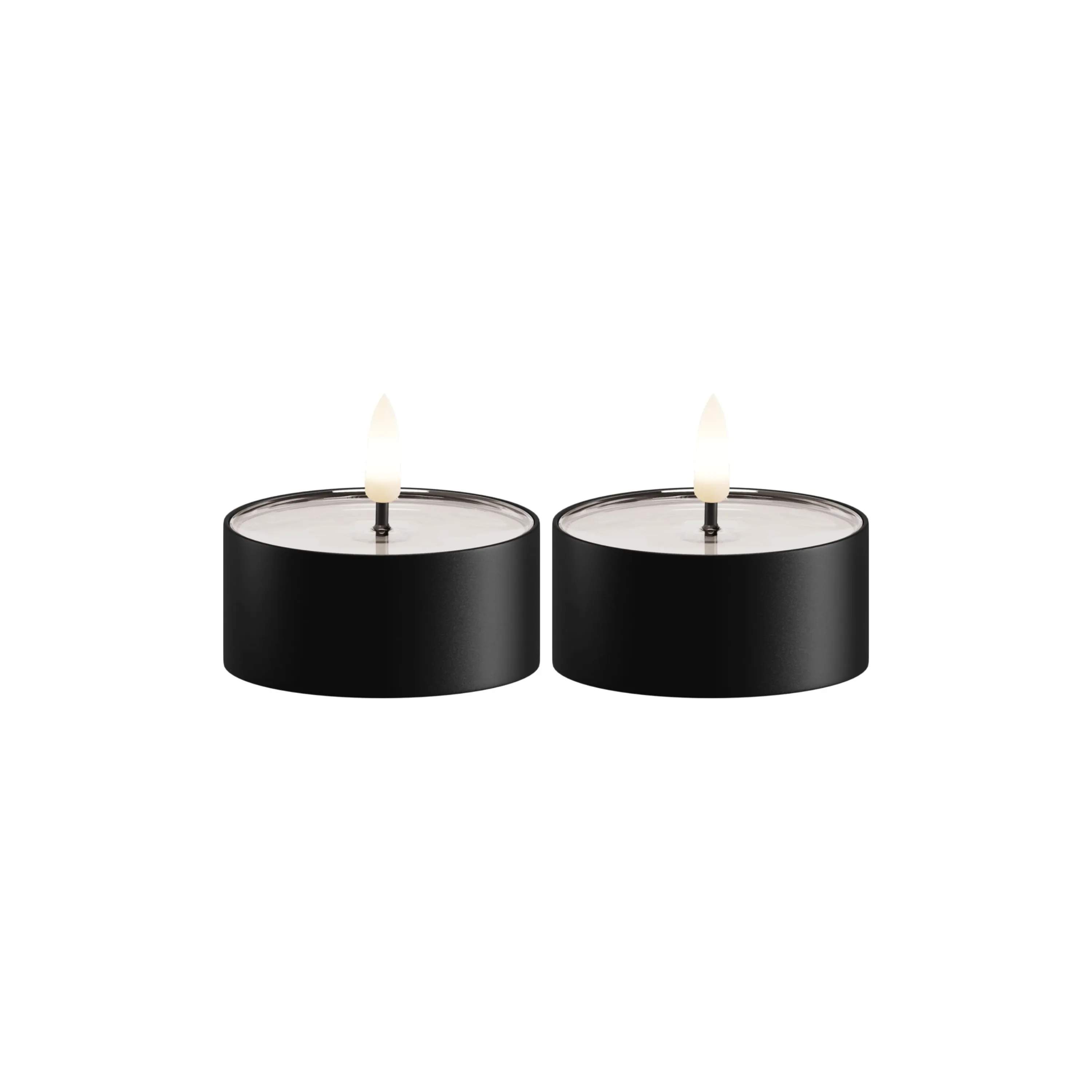 Deluxe Homeart LED-lys Udendørs LED Fyrfadslys - 2 stk. i Sort, 6,5 cm, 1