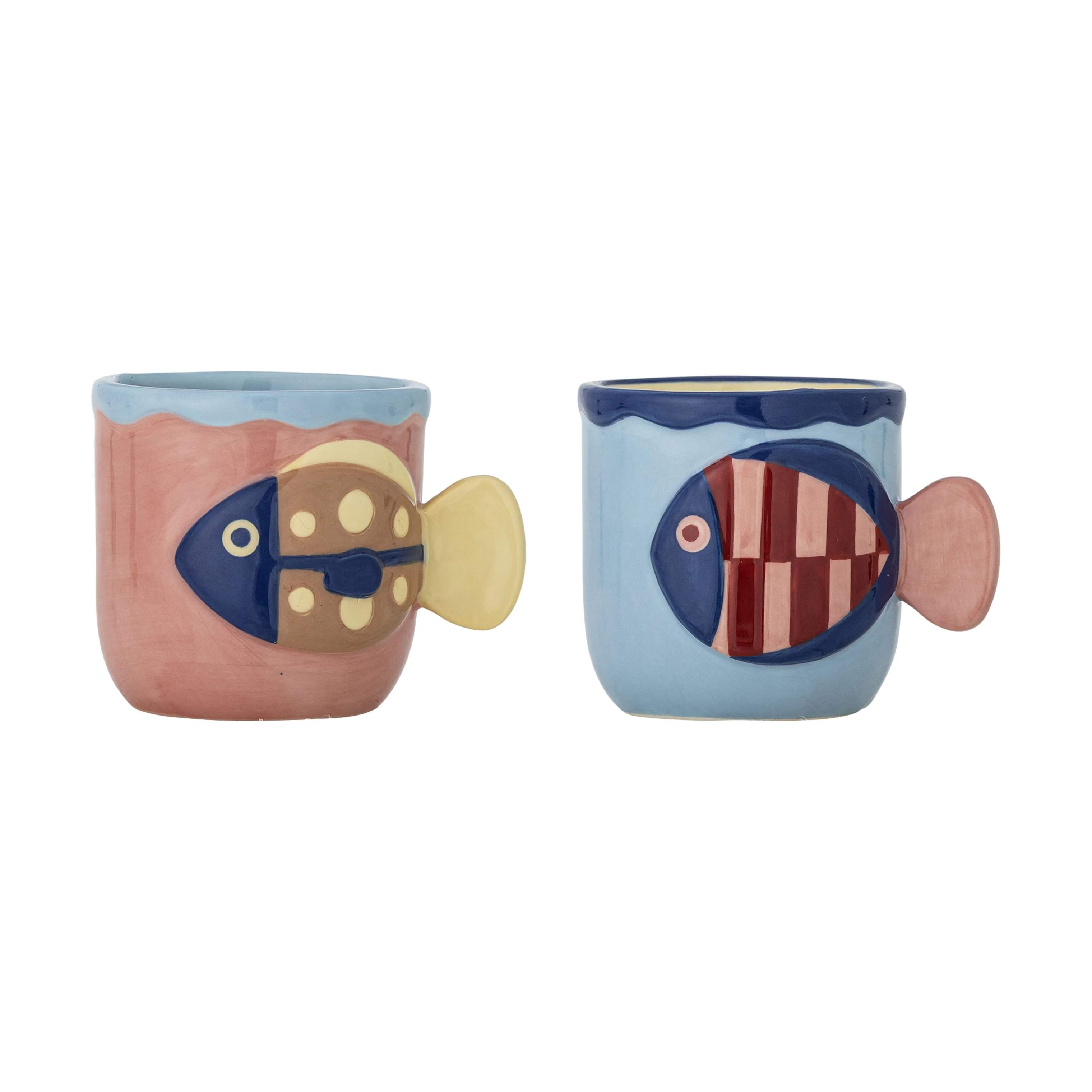 Bloomingville Krus og kopper med hank Willy Kop - 2 stk. i Multifarvet, 1