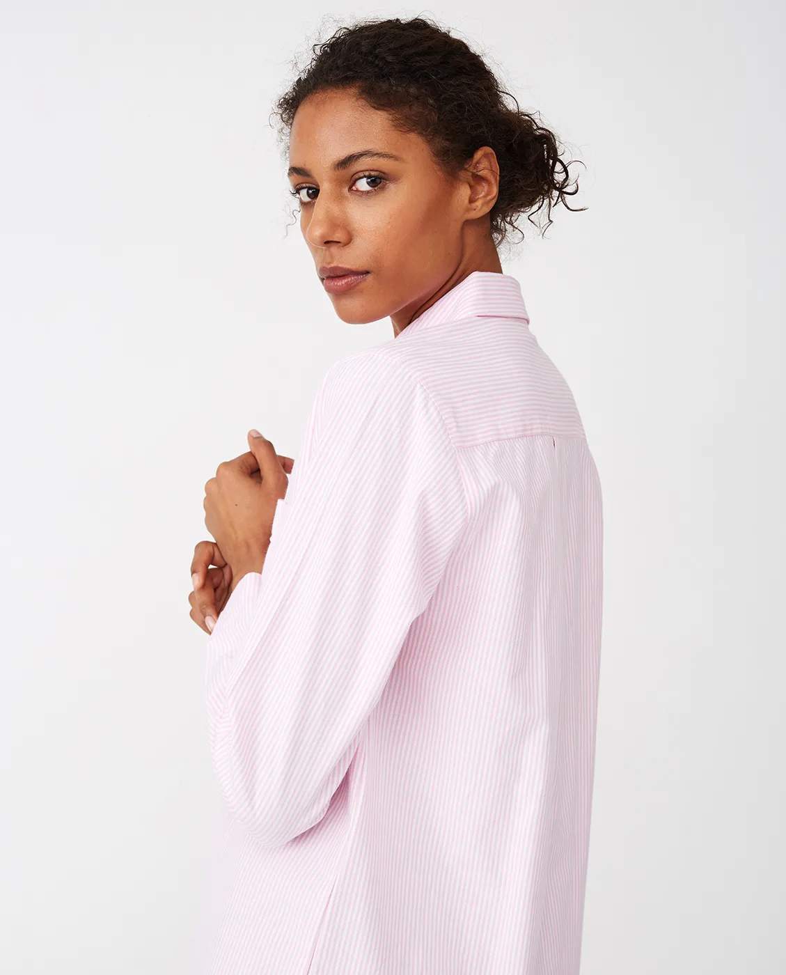 Lexington Pyjamas Icons Pyjamasskjorte Organic Dame i Pink/White, XL, 6