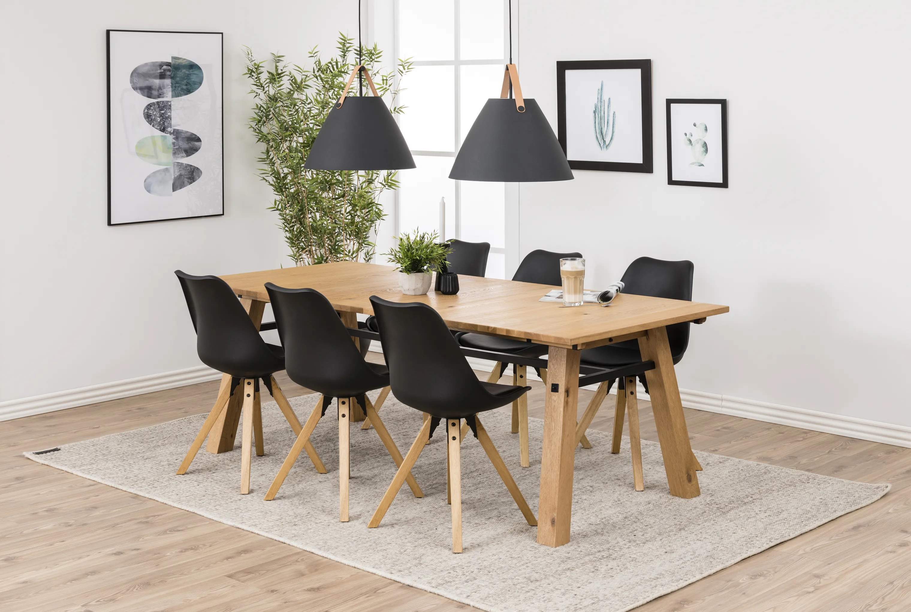 CASA Living Spisebordsstole Dima Spisebordsstol - 2 stk. i Sort/natur, 2